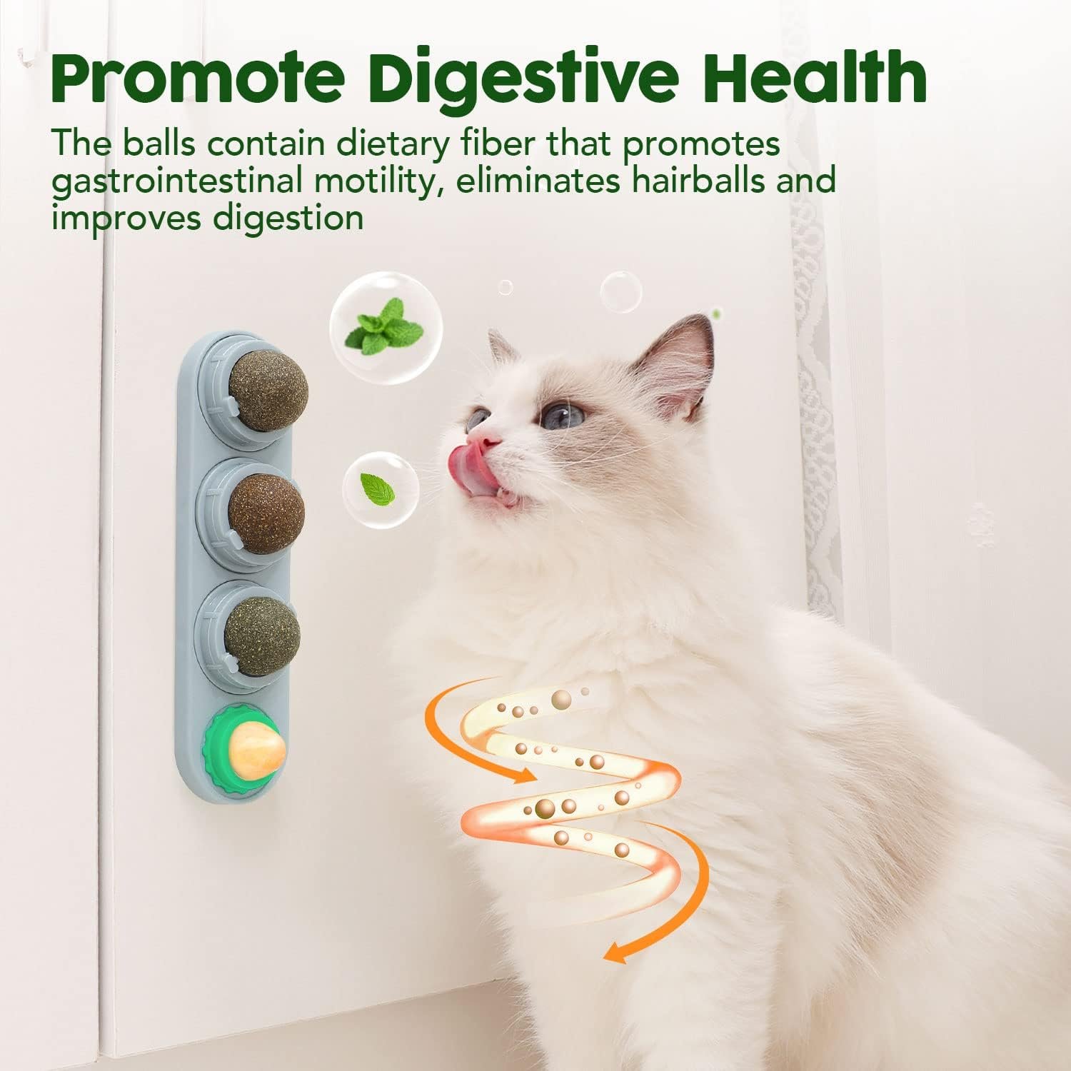 Potaroma 4 Catnip Silvervine Ball Toys, Extra Cat Energy Ball, Edible Cats Lick Kitten Chew, Teeth Cleaning Dental Wall Treats, Concentrated Flavor for All Breeds - Image 5