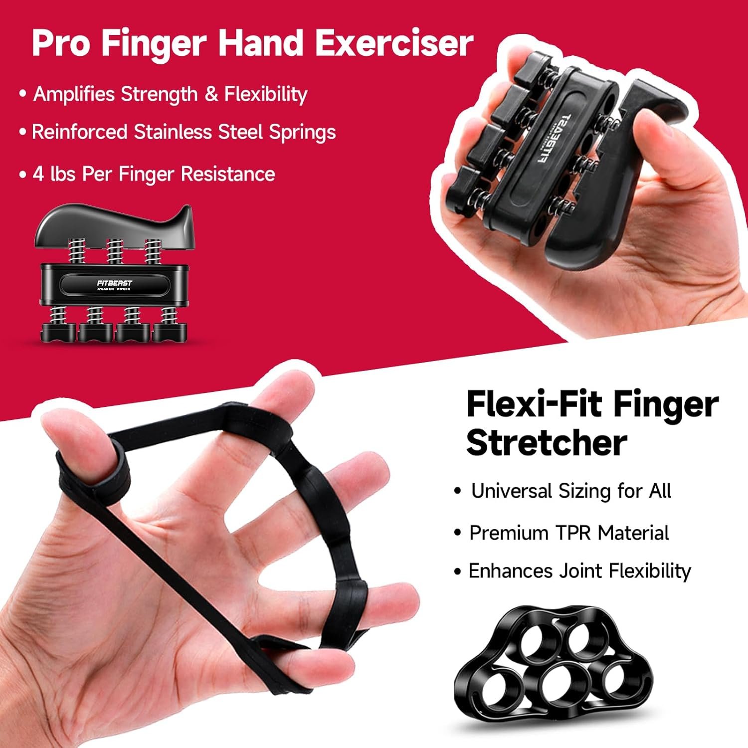 FitBeast Grip Strengthener Forearm Strengthener Hand Grips Strengthener Kit - 5 Pack Adjustable Resistance - Image 4