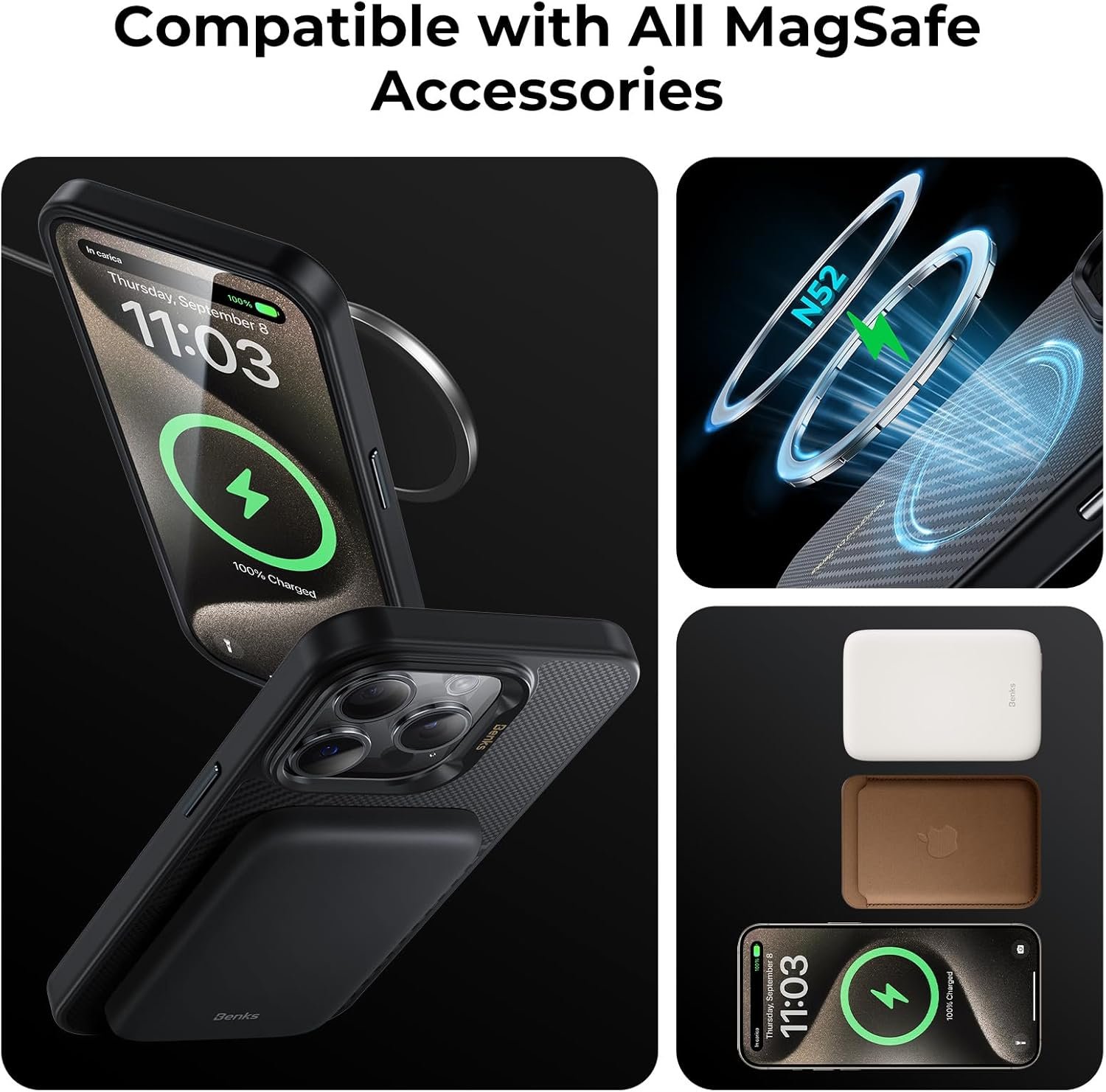 BENKS Montage Shockproof Case for iPhone 15 Pro Max 6.7'' Compatible with Magsafe, Integrated 600D and 1500D Aramid Fiber, Built with Dupont Kevlar, Minimalist Protective Cover for iPhone 15 Pro Max - Image 6