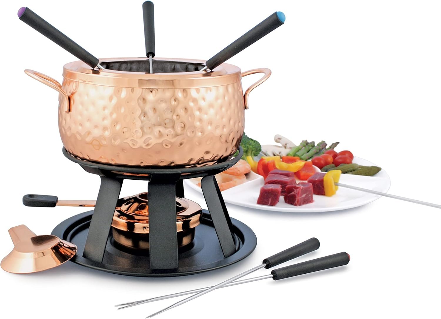Swissmar F66915 11-Piece Biel Meat Fondue Set, Copper - Image 4