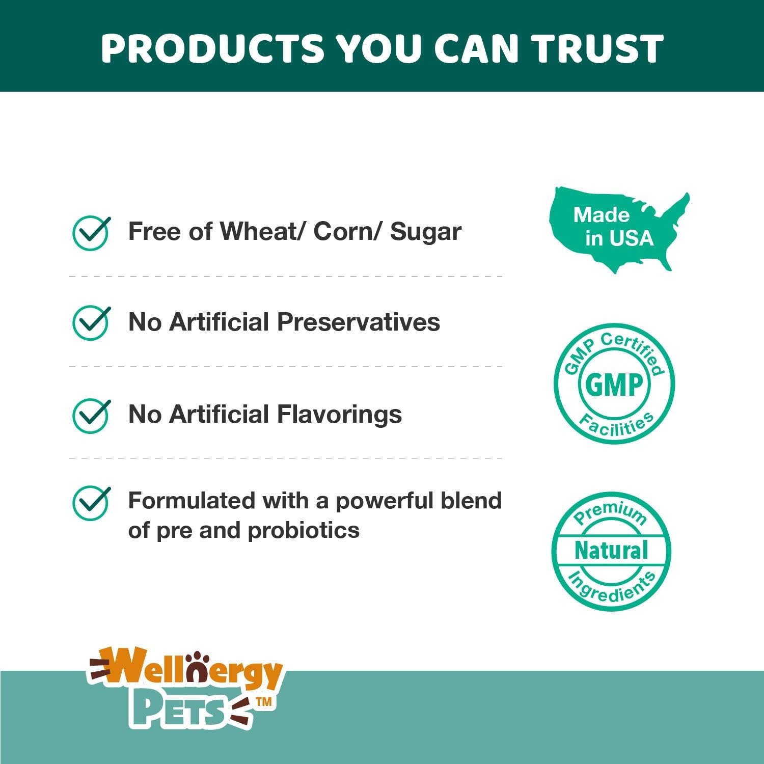 Wellnergy Daily Probiotic & Prebiotics Soft Chew for Dogs & Cats - Digestive Support for Diarrhea, Constipation, Upset Stomach, Indigestion & Gas - Helps Digestion, Allergy Skin & Immune Health 160ct - Image 9