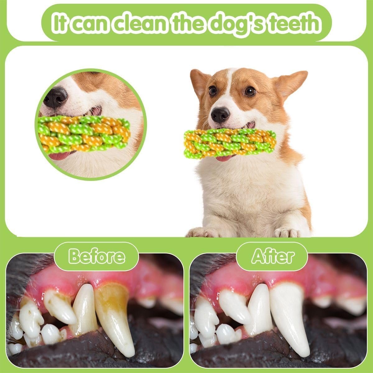 6 Pack Rope Toys for Dogs Aggressive Chewers, Prevents Boredom, Dental Cleaning for Small Dog,Tug of War Teething Dog Toys for Puppies, Cotton Dog Teething Toys for Instinctual Play and Training - Image 7