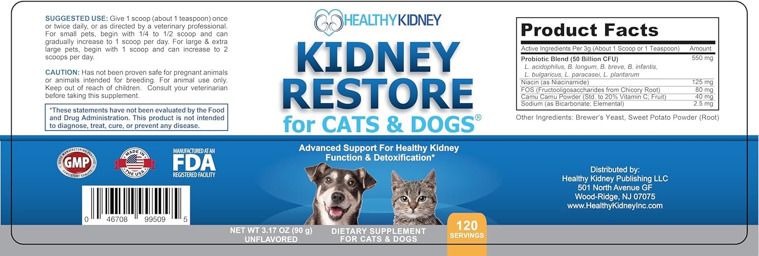 Kidney Restore Cats & Dogs Unflavored for Supporting Normal Kidney Function, Creatinine, Pet Renal Kidney Health Supplement Felines Canines - Image 9