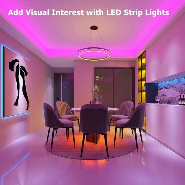 ZOZOO 100ft Led Lights for Bedroom(2 Rolls of 50ft), Smart RGB Led Strip Lights with 44-Key Remote & APP Control Music Sync with Color Changing for Home Party Festival Decoration - Image 5
