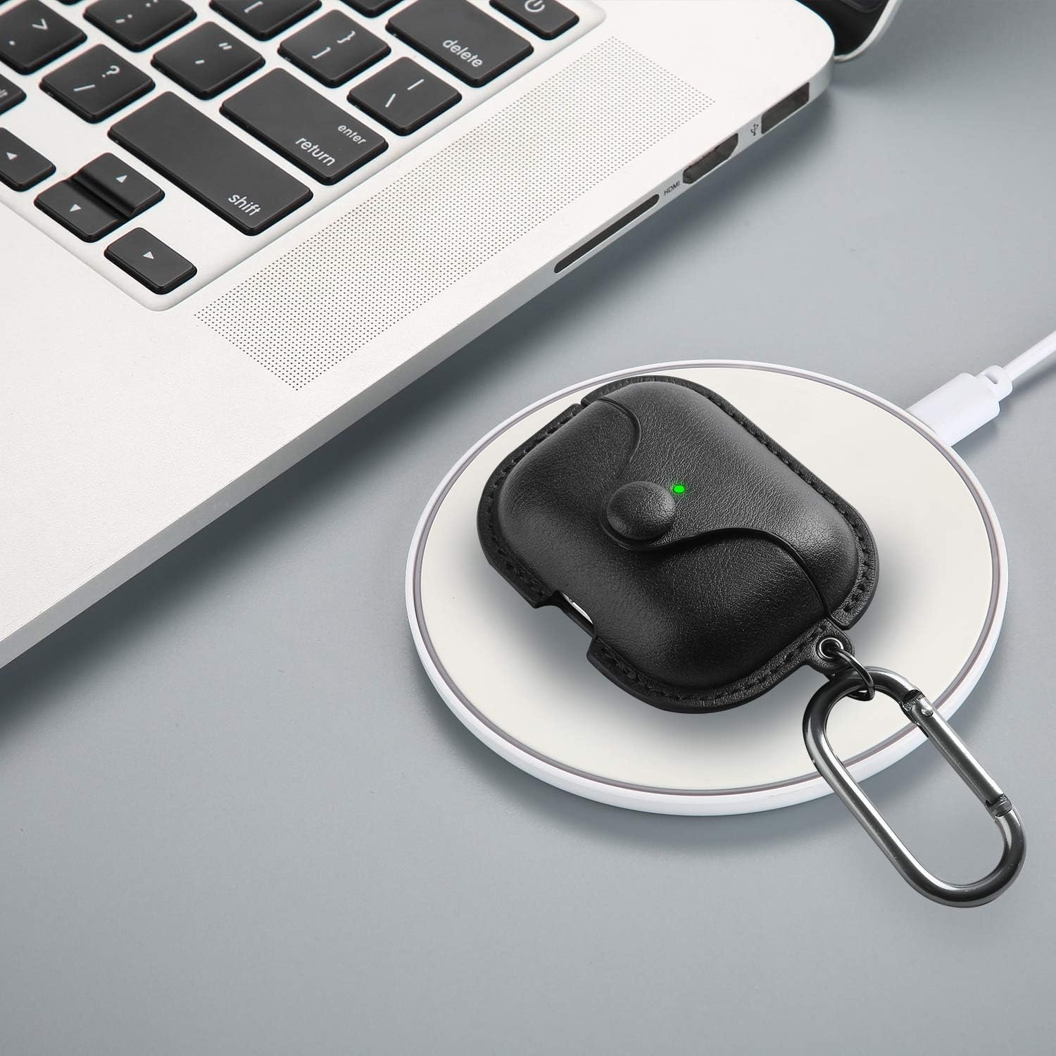 Maxjoy for AirPods Pro 2 Case Leather, Airpods Pro Leather Case Cover with Keychain Airpods Strap Compatible with Apple Airpods Pro 2nd Generation 2023 2022/ AirPods Pro 2019 (Front LED Visible),Black - Image 10