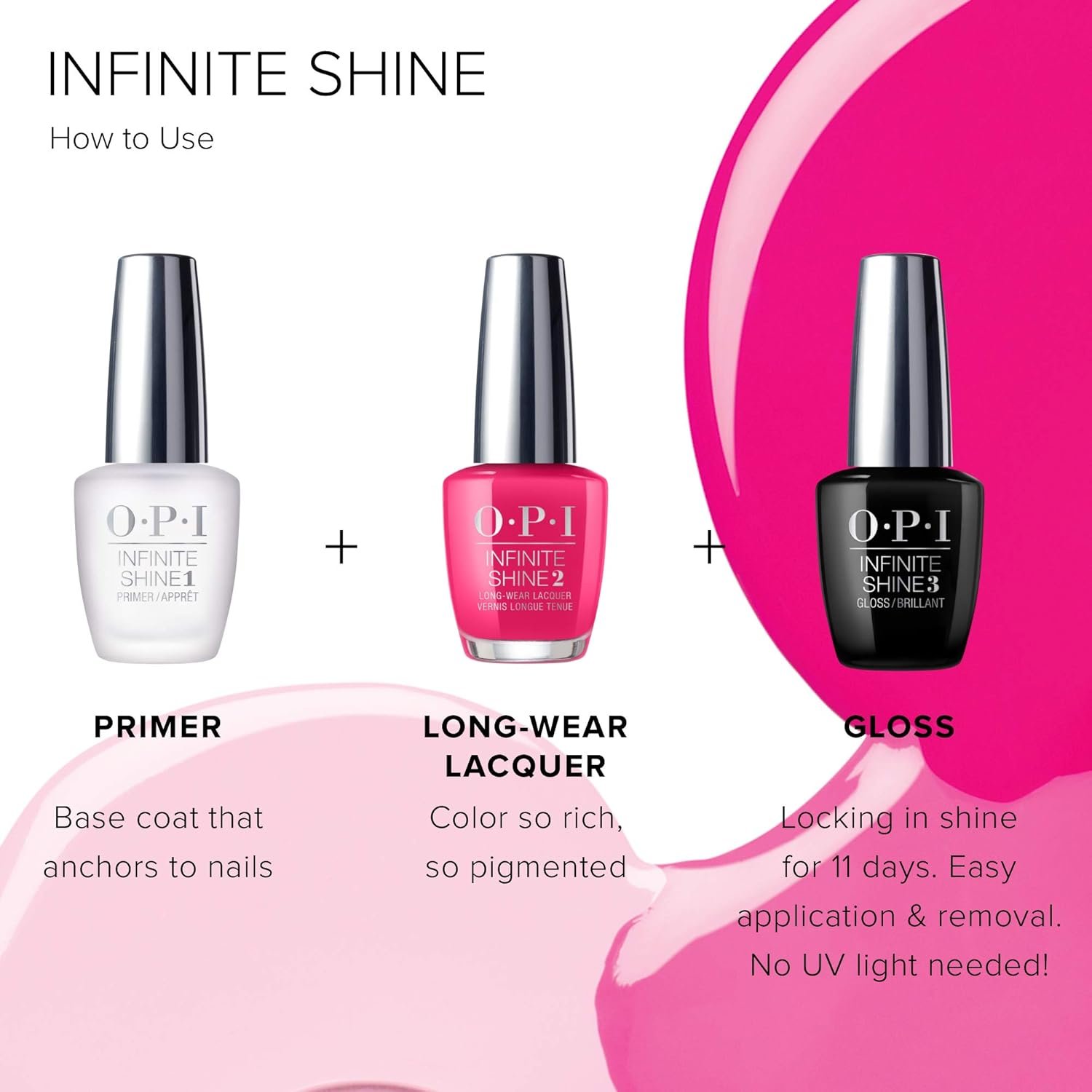 OPI Nail Polish Base Coat Primer & Gloss Top Coat, Infinite Shine Duo Pack, 0.5 Fl Oz each bottle - Image 4