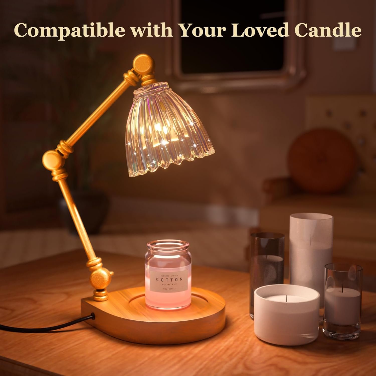 Candle Warmer Lamp, Candle Lamp with Timer and Dimmer, Adjustable Height Candle Warmer for House Warming Gifts, Home Bedroom Decor, Wax Melts Warmer with 2 Bulbs for Scented Wax, Jar Candles - Image 7