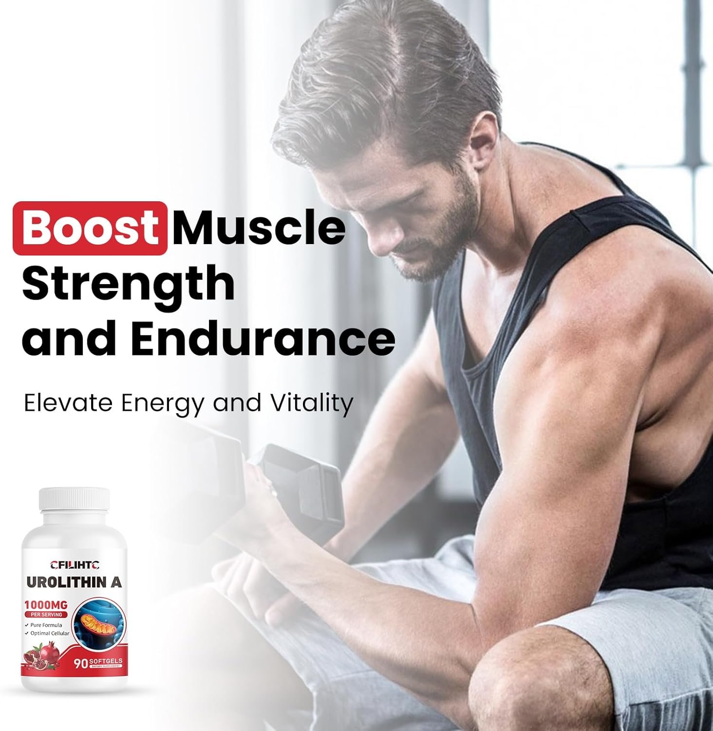 Urolithin A Supplement 1000mg, 90 Softgels for Healthy Aging, Energy, Mitochondria, Antioxidants Support - Image 7