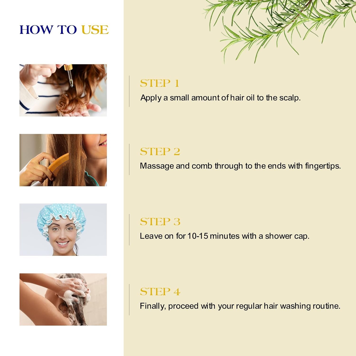 Rosemary Mint Hair Oil with Biotin- For split end care,Nourishes Scalp, Rid of Itchy & Dry Scalp, Anti Hair Loss Hair Strengthening Oil- 2 FL OZ - Image 6