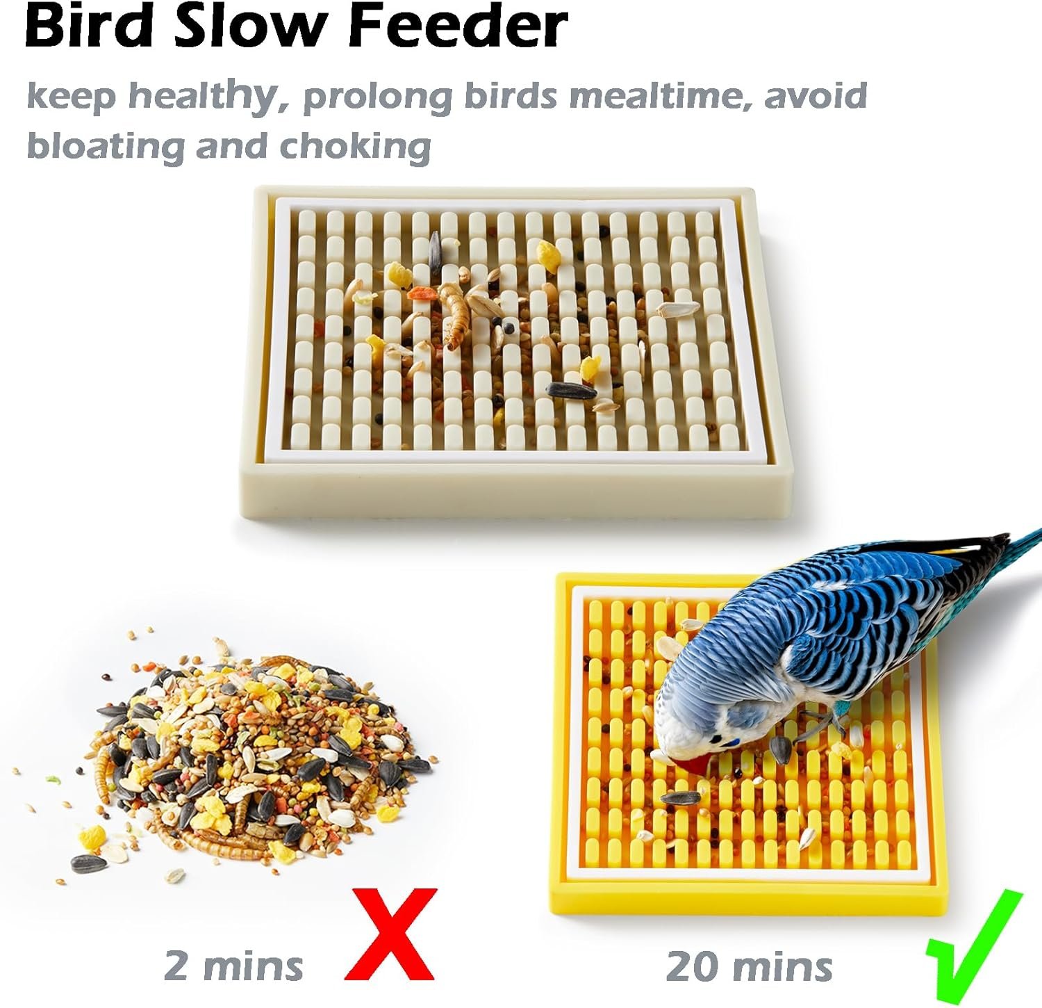 2Pcs Bird Foraging Toys Puzzle, Bird Slow Feeder Mats, Interactive Parrot Foraging Toys to Increase Feeding Time, Bird Enrichment Toys for Rat, Parakeet, Cockatiel, African Grey, Conure, Budgies - Image 3
