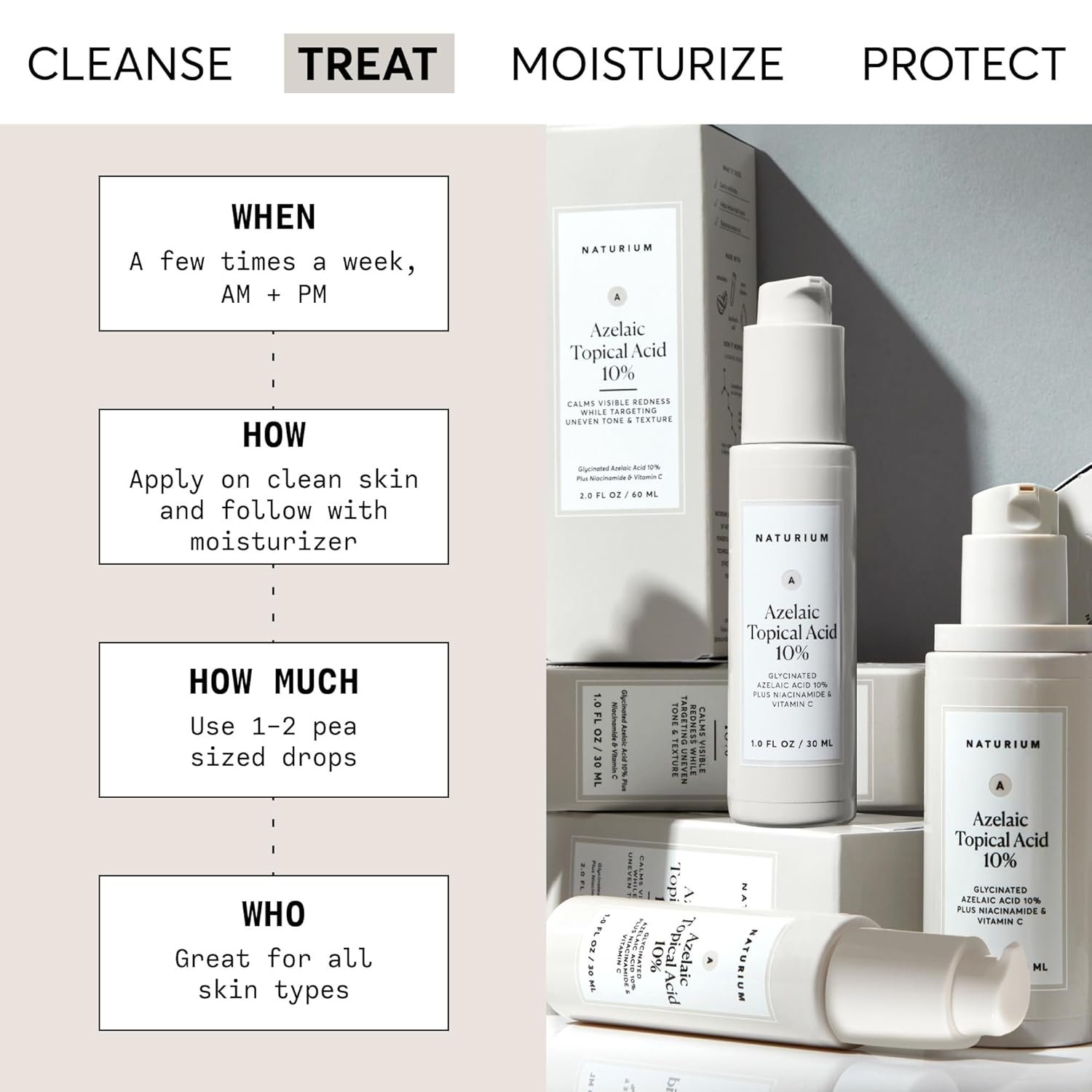 Naturium Azelaic Topical Acid 10%, Face & Skin Care Beauty Treatment with Niacinamide & Vitamin C, 1 oz - Image 4