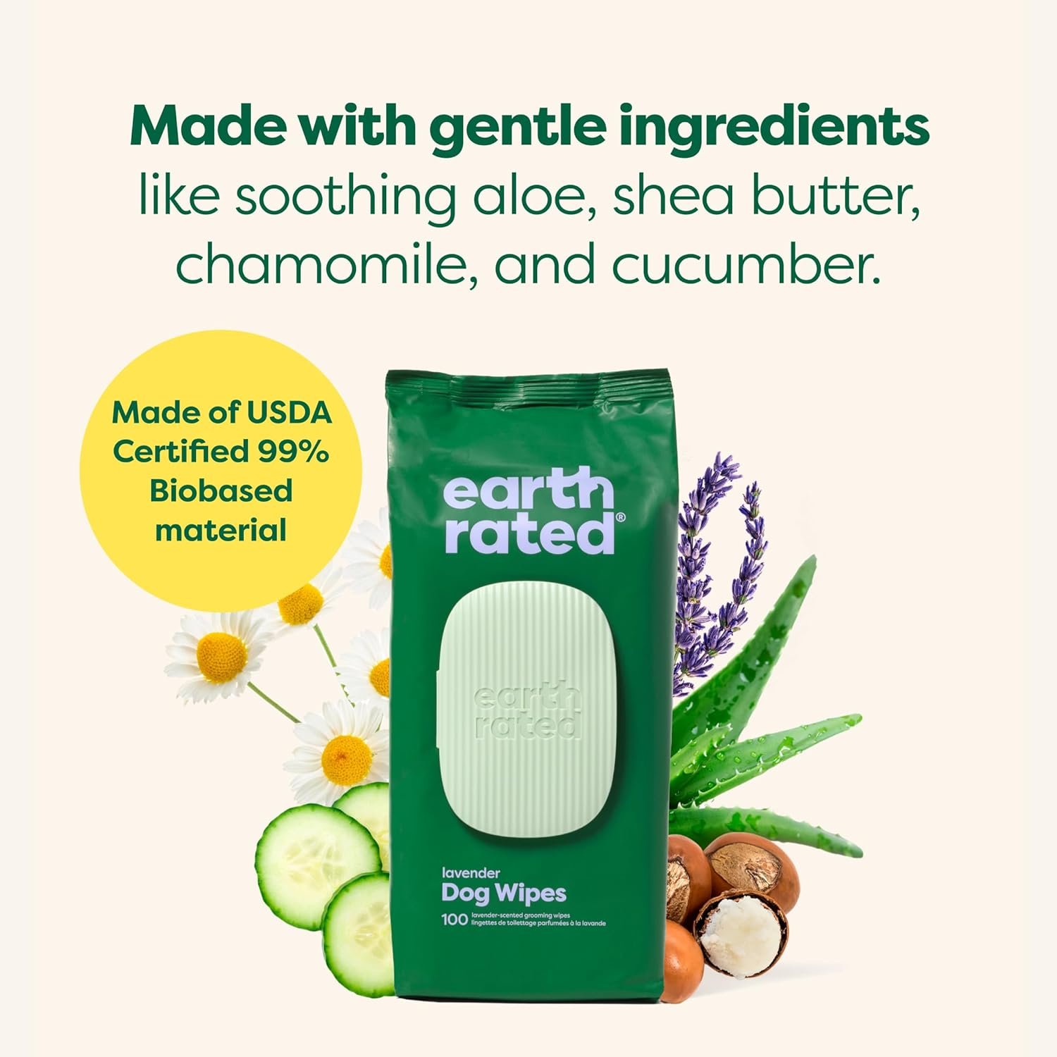 Earth Rated Hypoallergenic Dog Wipes, Cleaning and Odor-Controlling Grooming Wipes for Paws, Body, and Butt, Perfect for Puppy and Adult Dogs, Lavender Scented, 100 Count - Image 5