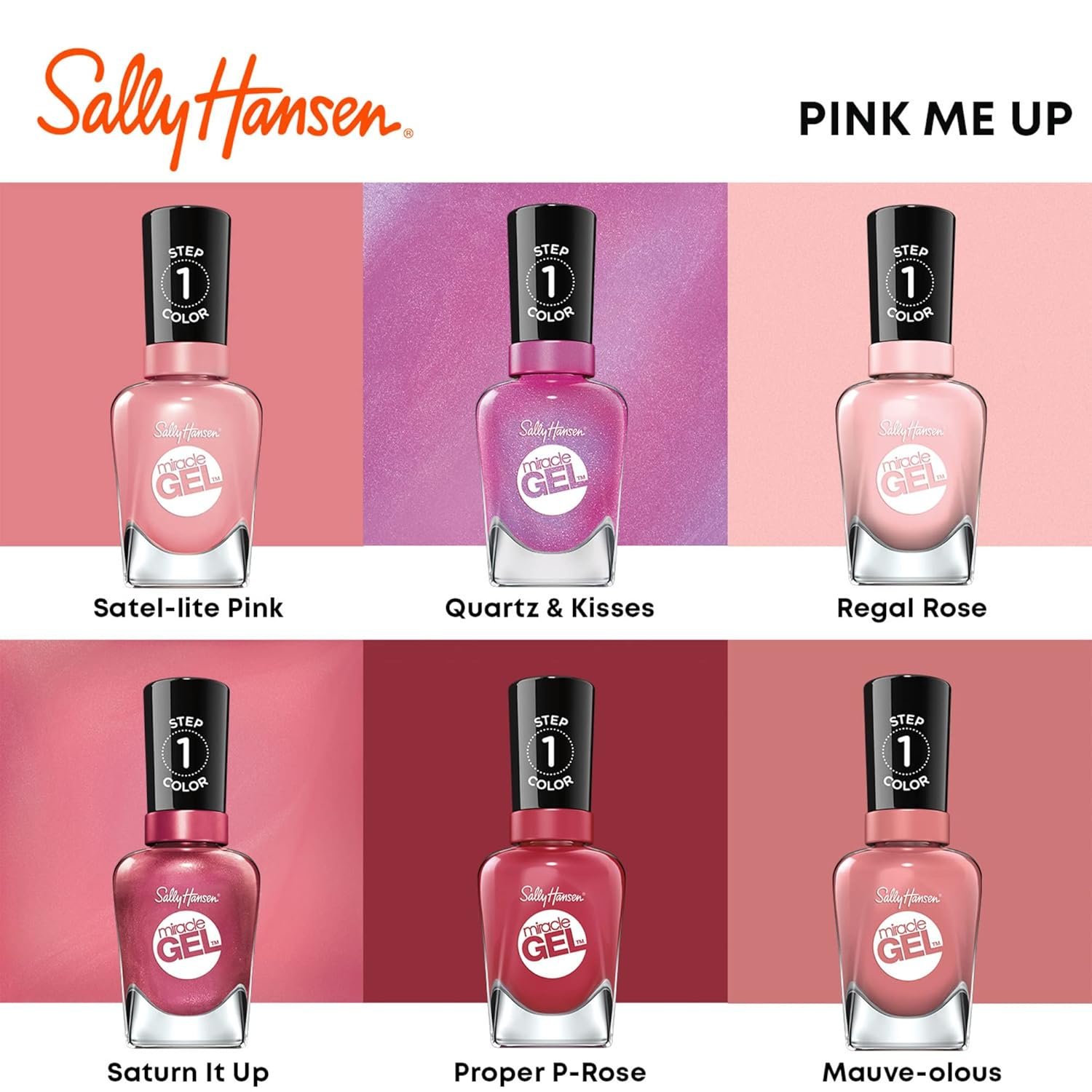 Sally Hansen Miracle Gel™, Satel-lite Pink, Long Lasting, Gel-Like Formula, No UV Lamp Needed, Pink Nail Polish - Image 5