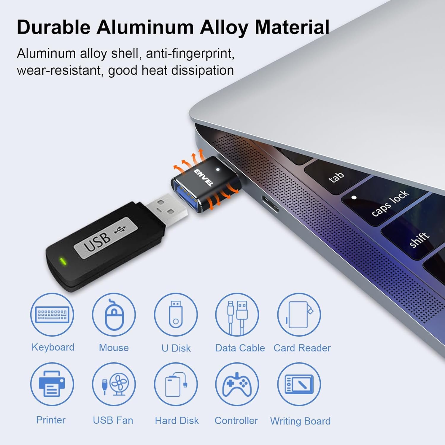 ENVEL USB C to USB Adapter, USB 3.0 to USB C Adapter, 5 Gbps OTG Converter for Desktop Laptop Projector Charger Compatible with Apple iWatch iPhone 11 12 13 14 15, Galaxy S23 S22 iPad Air 4 5 Mini 6 - Image 9