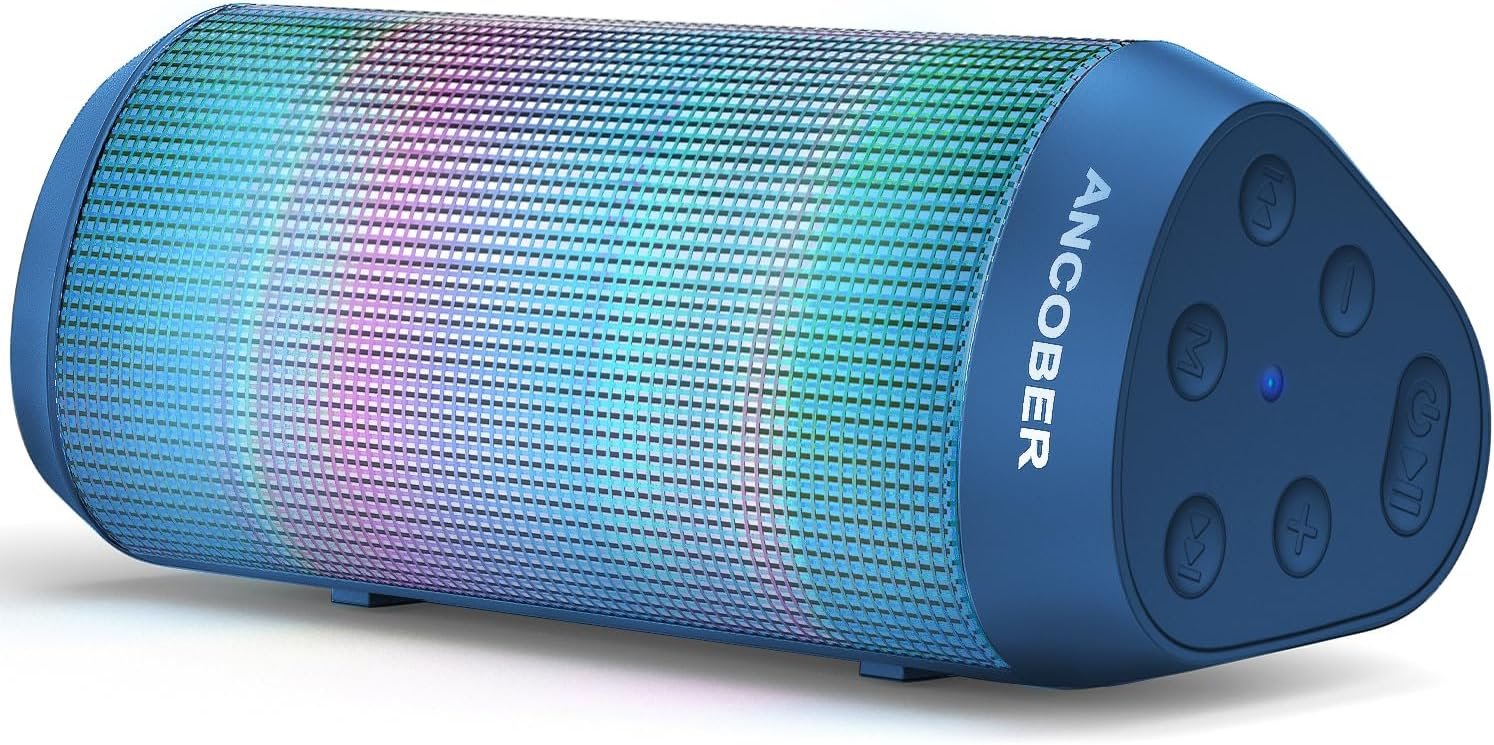 Bluetooth Speaker, Portable Wireless HD Stereo Sound with Cool Lights, IPX4 Waterproof, USB Rechargeable,TWS Pairing,for Party Outdoor Camping Travel Electronics Gadgets,Him Her Birthday Gifts - Image 10