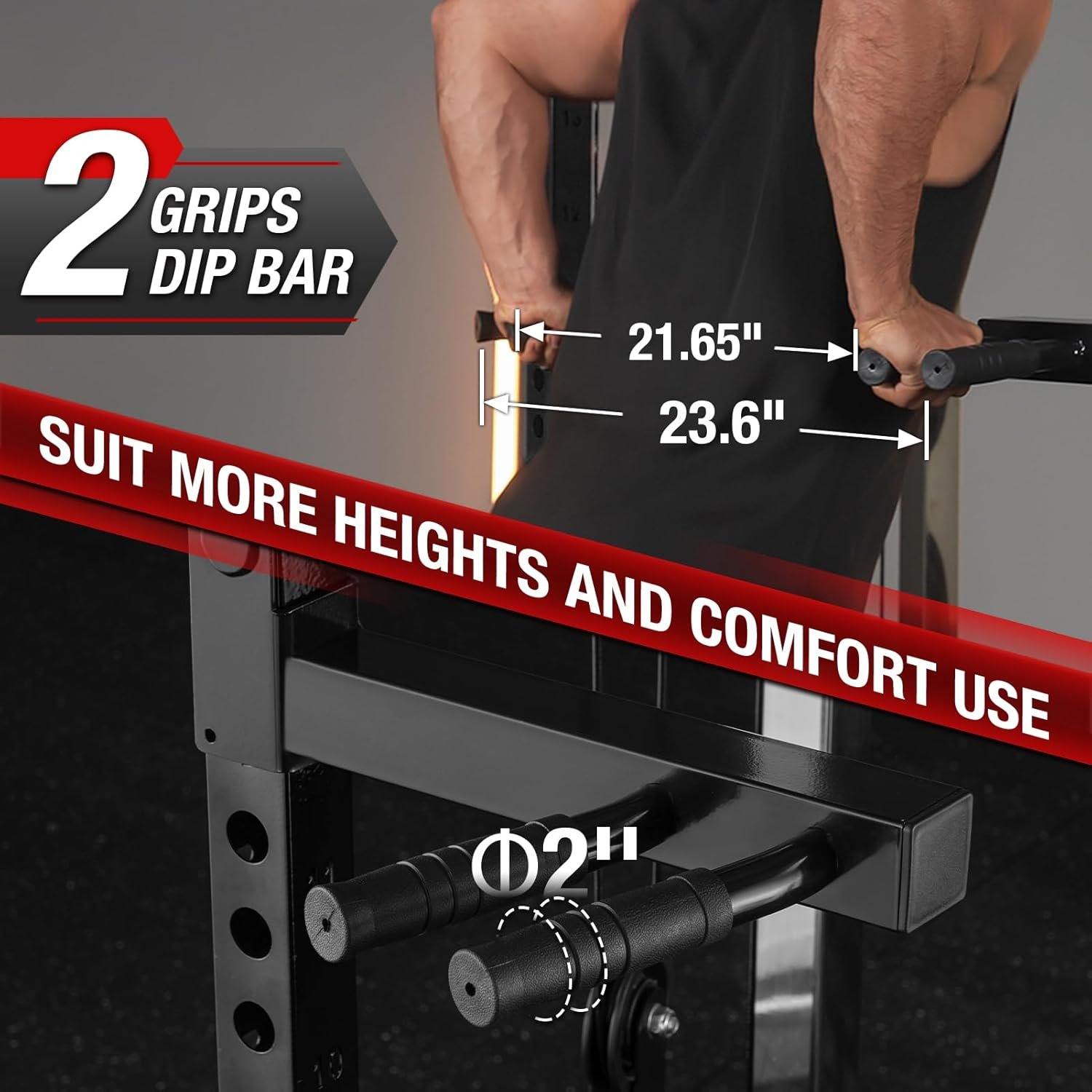 Mikolo Power Cage, 2000LB Squat Rack, Dual Pulley Cable Crossover System, Multi-function Free Weight Home Gym Workout Machine with Attachments - Image 9