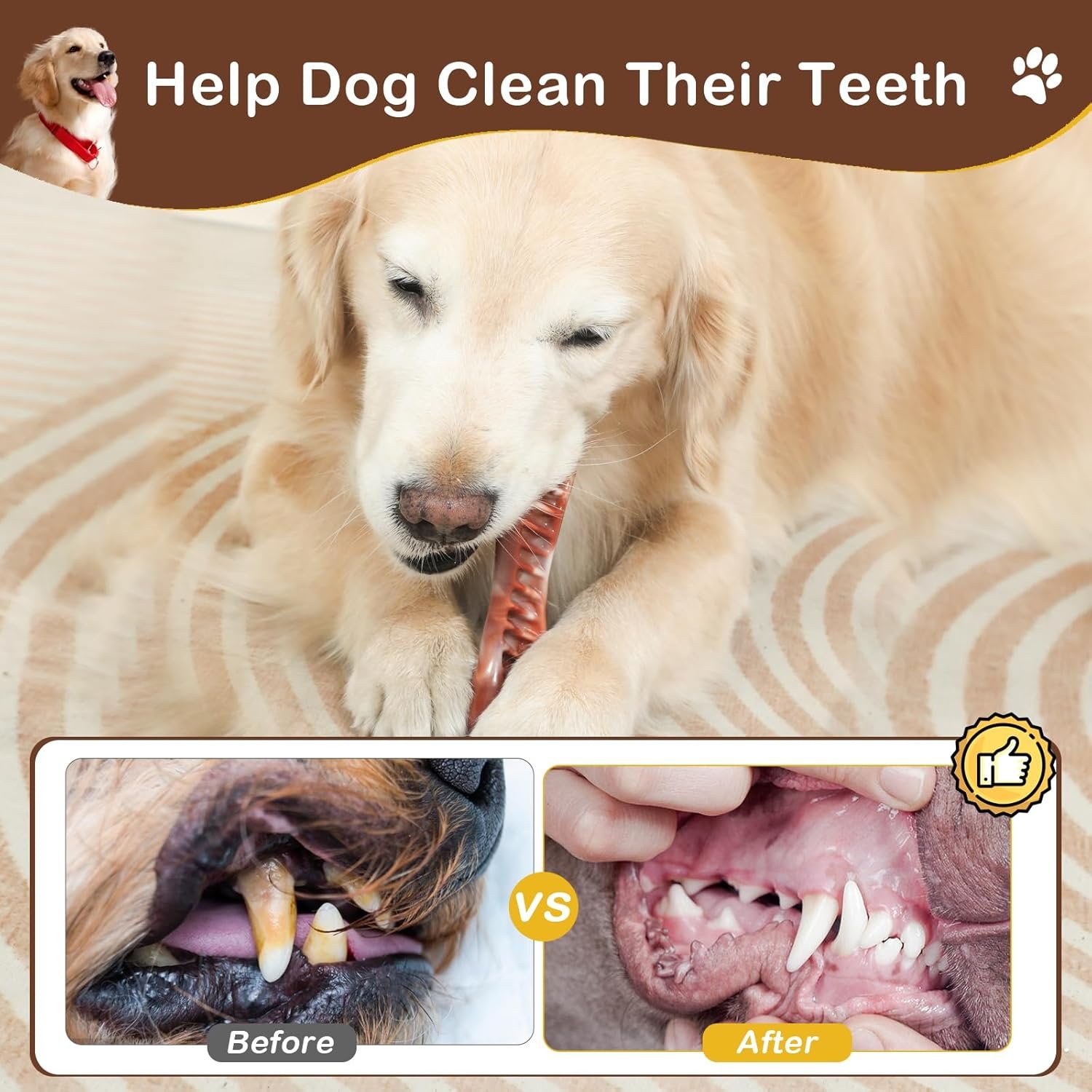 NOUGAT Dog Toys for Aggressive Chewers 3 Pack Indestructible Dog Toy Tough Nylon Bacon Flavor Dog Chew Toys for Large Medium Small Breed - Image 6