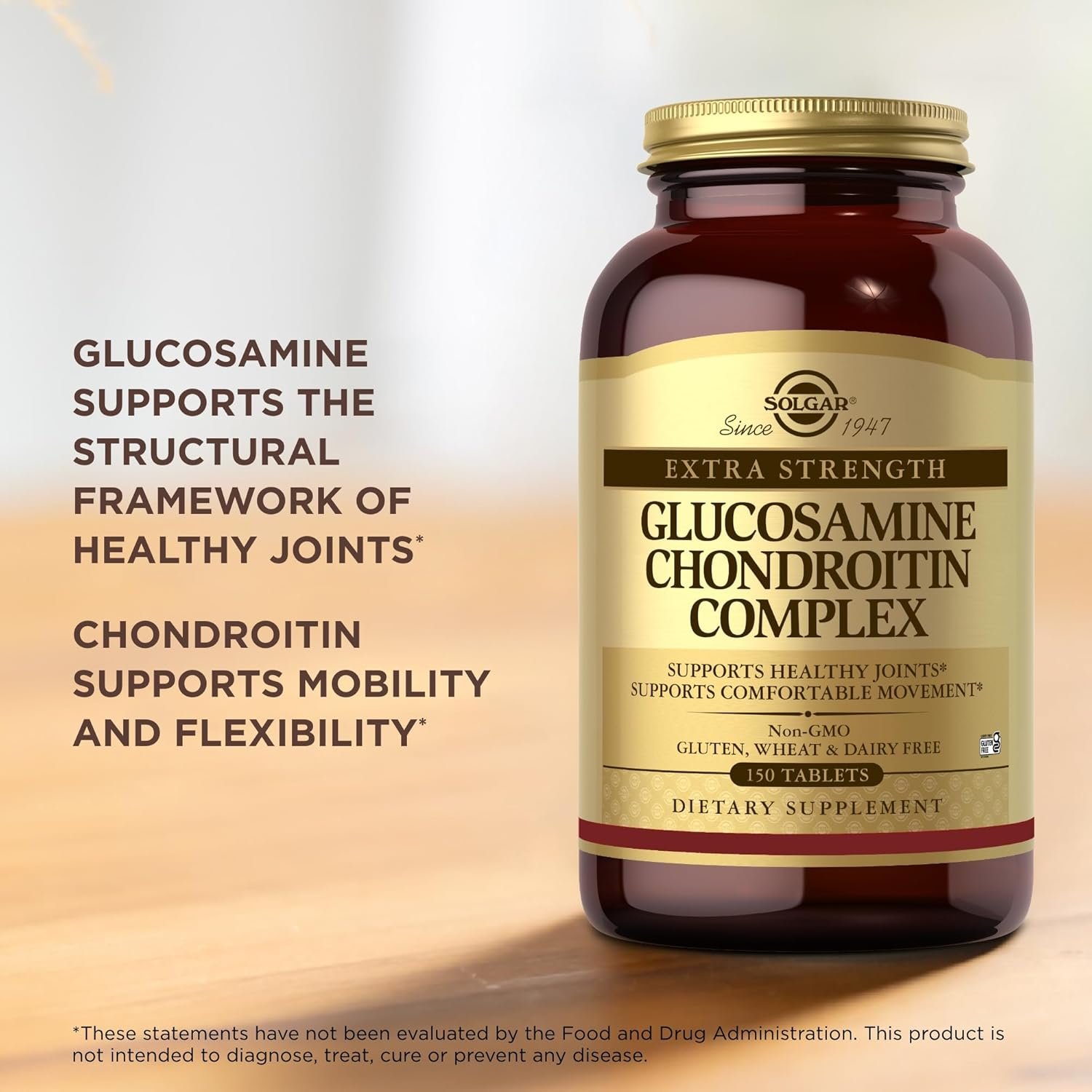 Solgar Extra Strength Glucosamine Chondroitin Complex - 150 Tablets - Supports Healthy Joints & Comfortable Movement - Non-GMO, Gluten Free, Dairy Free - 50 Servings - Image 6