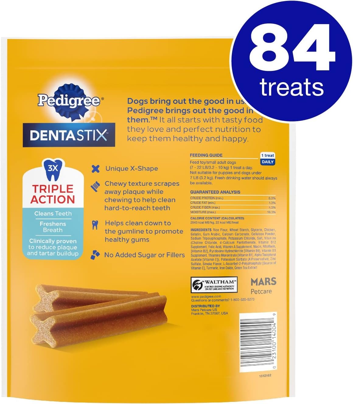 PEDIGREE DENTASTIX Toy/Small Dog Dental Treats Original Flavor Dental Bones, 1.11 lb. Pack (84 Treats) - Image 3