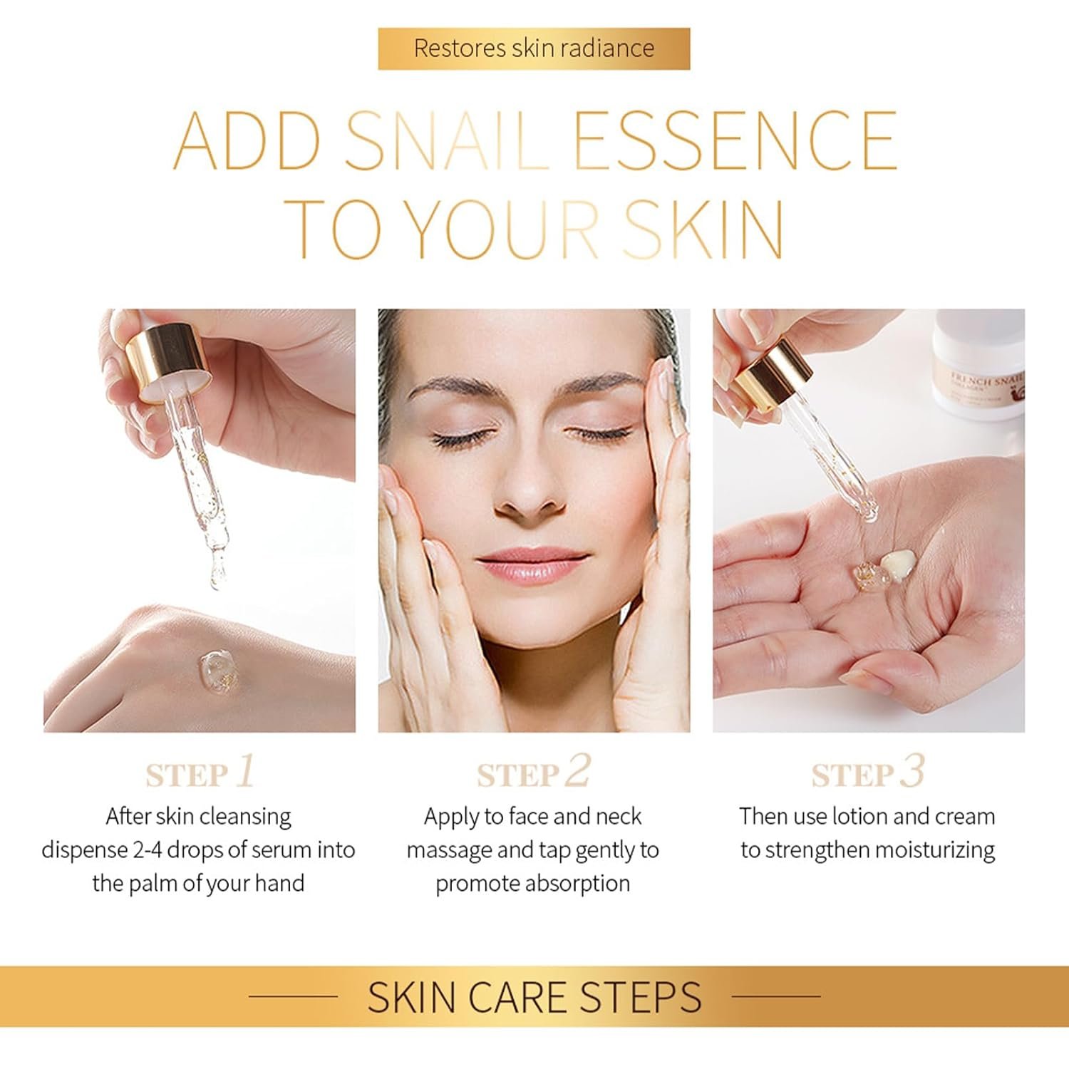 Snail Mucin Serum Moisturizer, Snail Mucin Essence, Face Moisturizer for Women with Hyaluronic Acid Serum, Niacinamide Serum, Ginseng Extract, Facial Serum for Hydrating, Anti-Wrinkle - Image 8