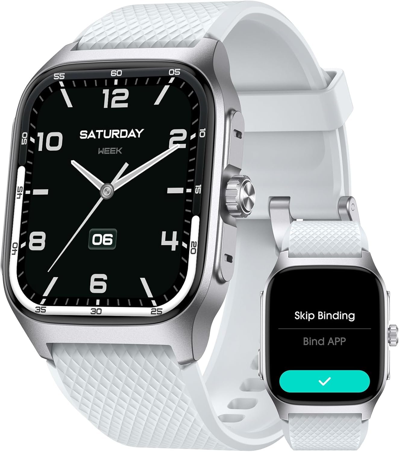 Smart Watch Classic Style for Men, Metal Watch, 14 Days Battery Heart Rate Step Tracker No App/Phone Required, 10 Meters Waterproof, Bluetooth Call(Answer/Dial Calls), 1.85'' AMOLED Display - Image 2