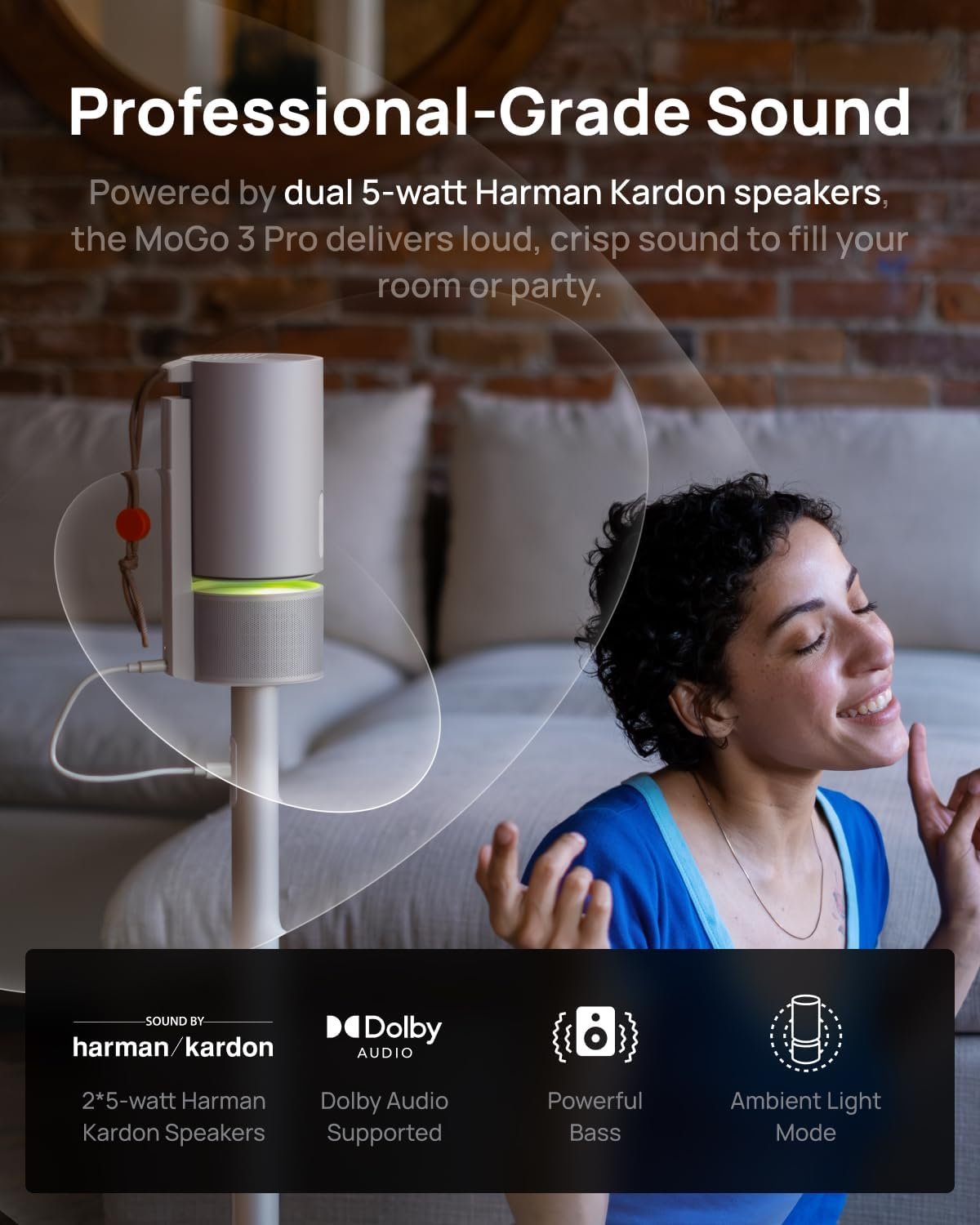 XGIMI MoGo 3 Pro 2024 NEW Portable Projector, Google TV with Licensed Netflix, Build-in Adjustable Stand, Mini Projector Supports Power Banks, 450 ISO Lumens, ISA 2.0, 2 x 5W Harman Kardon - Image 6
