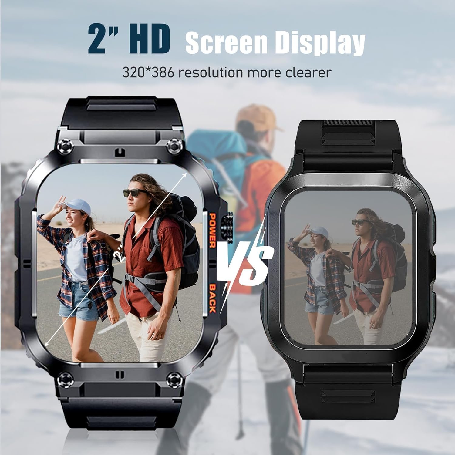 Smart Watch,2" Display(Call Receive/Dial),50M Waterproof Fitness Tracker,100+ Sports Modes Rugged Military Smartwatch for Android iPhone,70 Days Battery Life Sleep Monitor - Image 6