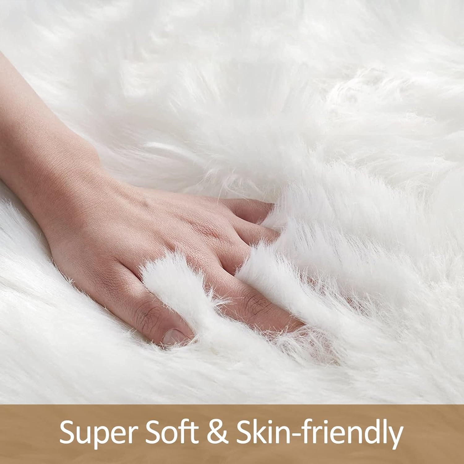 Faux Fur Rug 2x3 Feet Fluffy Shaggy Area Rug Ultra Soft Sheepskin Fur Rug White Fuzzy Rug Machine Washable Shag Rug Nursery Decor Furry Rugs for Bedroom Kids Room Living Room - Image 5