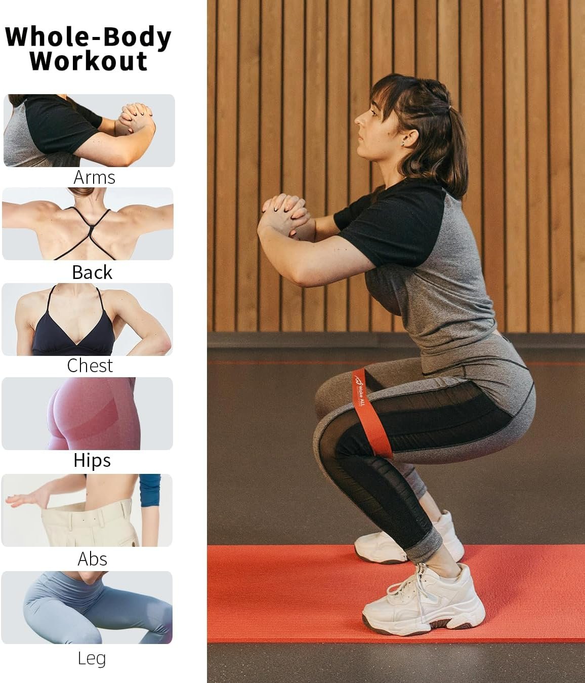 Resistance Bands, Resistance Loop Exercise Bands with Instruction Guide and Carry Bag, Exercise Workout Bands for Women and Men, 5 Sets of Stretch Bands for Booty Legs, Pilates Flexbands - Image 5