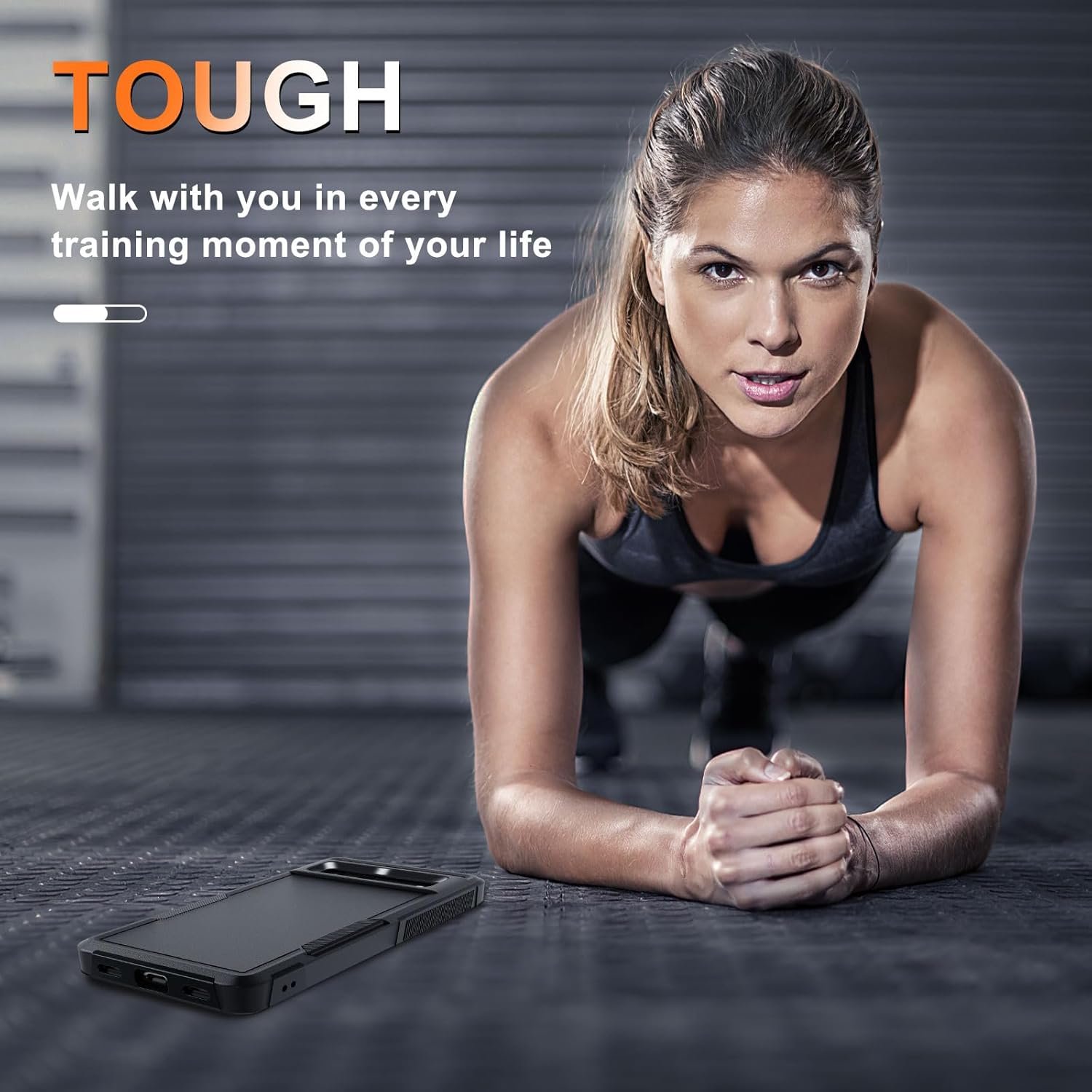 RMOCR Case for Google Pixel 8A, Full Body Heavy Duty Rugged Shockproof Protective Phone Cover with Lanyard Strap, Tempered Glass Screen Protector and Camera Lens Cover, Black Matte - Image 6