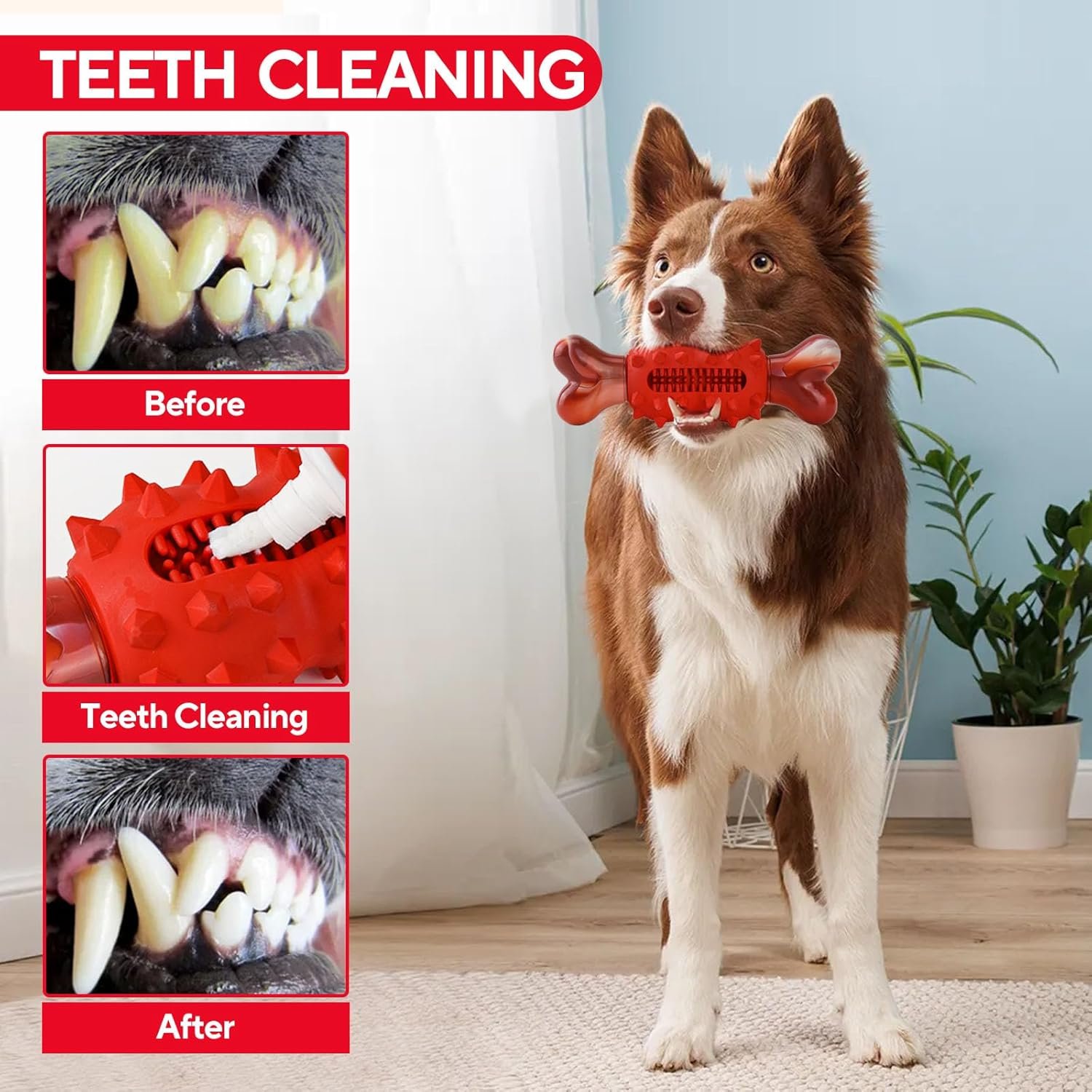 Dog Toys for Aggressive Chewers, Tough Indestructible Dog Chew Toys, Durable Nylon & Rubber Dog Toys for Large Medium Breed, Interactive Dog Toy for Teething, Bone Shape - Image 5