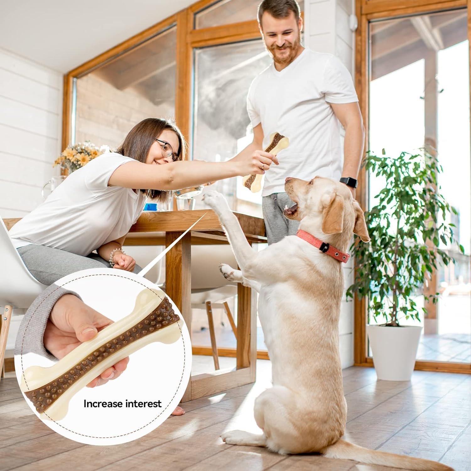 Dog Chew Toys for Aggressive Chewers, 2 Pack Beef Flavor Tough Dog Bones for Large/Medium Breed Dogs, Nylon Dog Toys for Teething and Training - Image 8