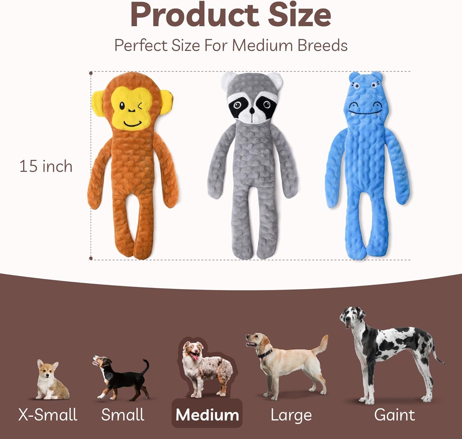 No Stuffing Dog Toys Squeaky for Small Dogs, Crinkle Puppy Teething Toys to Keep Them Busy, Plush Interactive Dog Toys, Long Lasting Dog Chews for Aggressive Chewers, Dog Toys for Boredom, 3 Pack - Image 6
