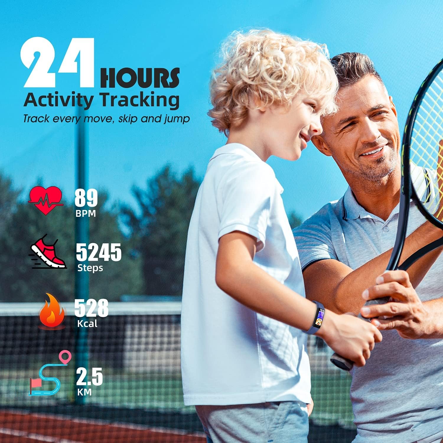 Fitness Tracker Watch for Kids, IP68 Waterproof Activity Tracker,Sleep Tracking, 11 Sport Modes Calorie Step Counter with Alarm Clock and Reminder, Great Gift for Boys Girls Teens - Image 5