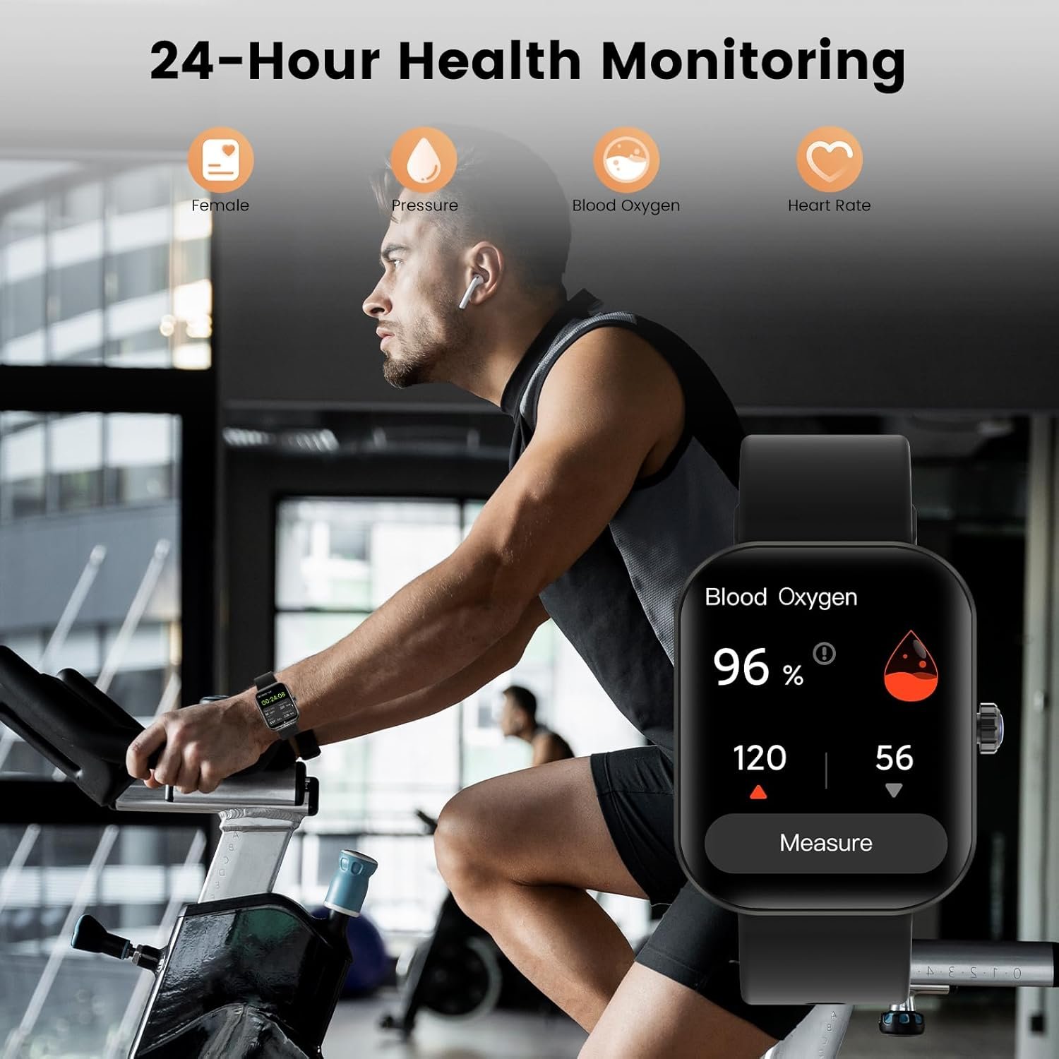 AMAZTIM Smart Watch for Men,2" HD Ultra Large Screen, 50M Waterproof Military Grade Bluetooth Call(Answer/Dial Calls) Compatible iPhone & Android,AI Voice Assistant (Black) - Image 5