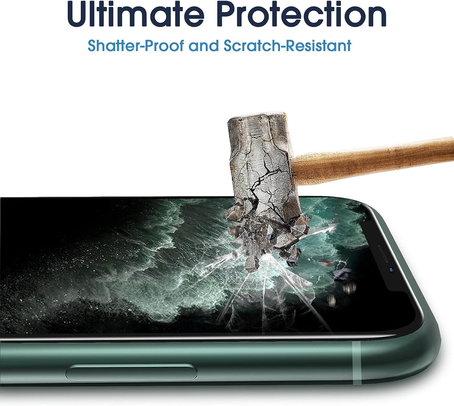 amFilm 2 Pack OneTouch Glass Screen Protector for iPhone 11 Pro Max (6.5") with Easy Installation Kit - Image 6