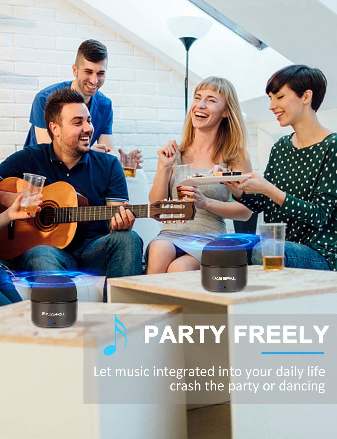 Portable Bluetooth Speakers, Small True Wireless Stereo (TWS) Speaker with Radio, IPX5 Waterproof, HD Sound & Enhanced Bass, Mini Pocket Size for Home Travel Shower Pool Beach Outdoor-2 Pack - Image 6