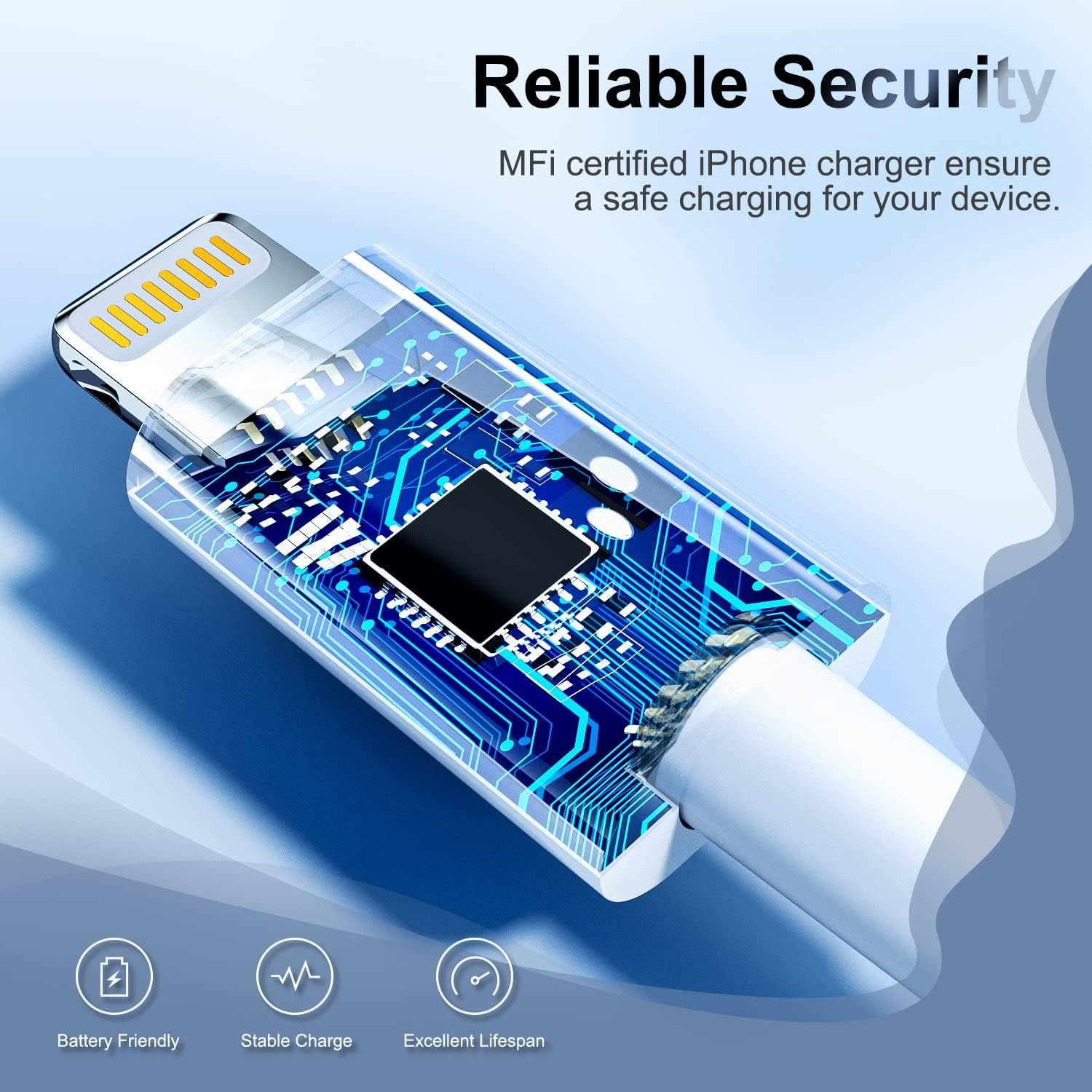 iPhone Charger Apple MFi Certified Lightning Cable 6FT Fast Charging Cord Compatible with iPhone 14 13 12 11 Pro Max XR XS X 8 7 Plus 6S / iPad/Carplay (3 Pack) - Image 5