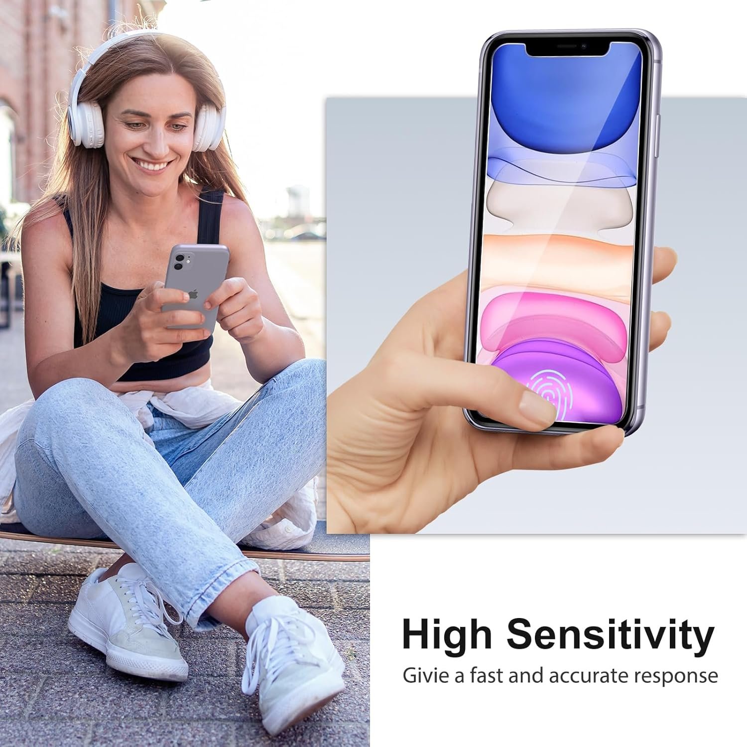 SPARIN Screen Protector Compatible with iPhone 11 / XR 6.1 inch, 4 Pack HD Clear 9H Tempered Glass Anti-Scratch and Case Friendly - Image 5