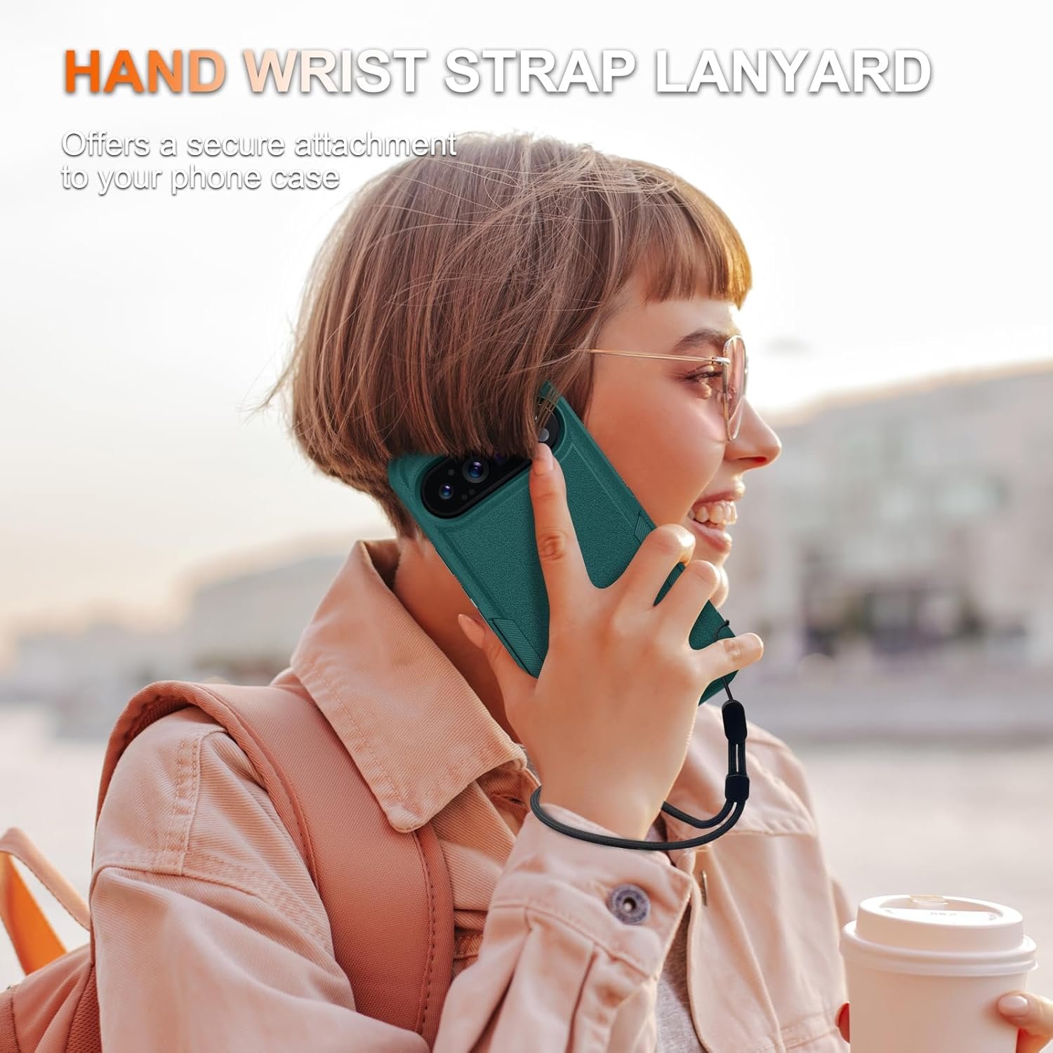 RMOCR Case for Google Pixel 9 Pro XL, Full Body Heavy Duty Rugged Shockproof Protective Phone Cover with Lanyard Strap, Tempered Glass Screen Protector and Camera Lens Cover, Dark Green - Image 4