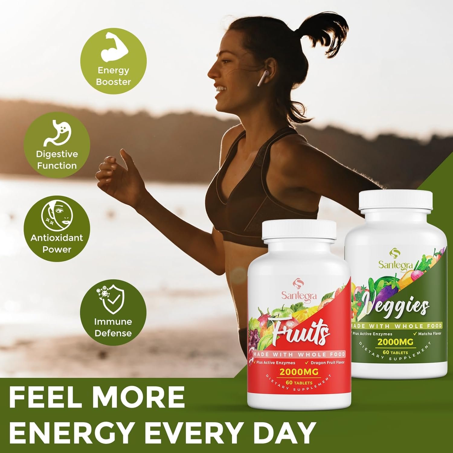 2000 MG Fruits and Vegetables Supplements, Natural Balance Over 35+ Fruits and Vegetables, 100% Whole Food Superfoods Fruit and Veggies Supplement, Energy Balance, Sugar-Free, Vegan, 120 Tablets - Image 9