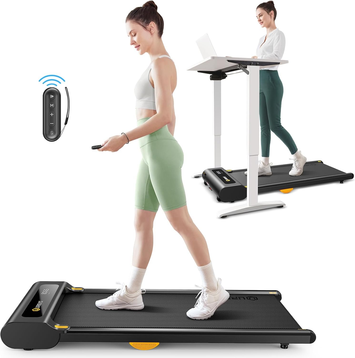 UREVO Under Desk Treadmill, Walking Pad Treadmills for Home, Portable Walking Treadmill 2.25HP, Walking Jogging Machine with 265 lbs Weight Capacity Remote Control LED Display - Image 2