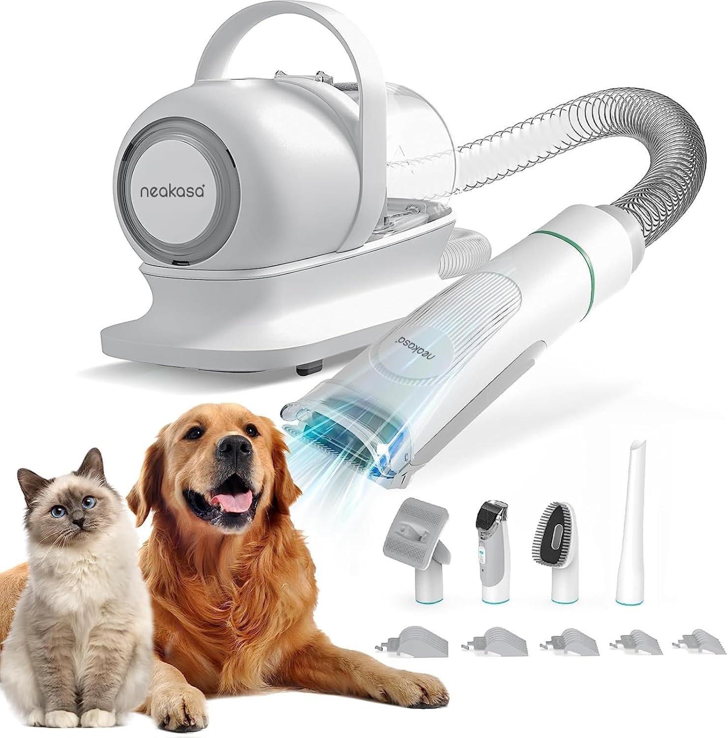 neabot Neakasa P1 Pro Pet Grooming Kit & Vacuum Suction 99% Pet Hair, Professional Clippers with 5 Proven Grooming Tools for Dogs Cats and Other Animals - Image 2
