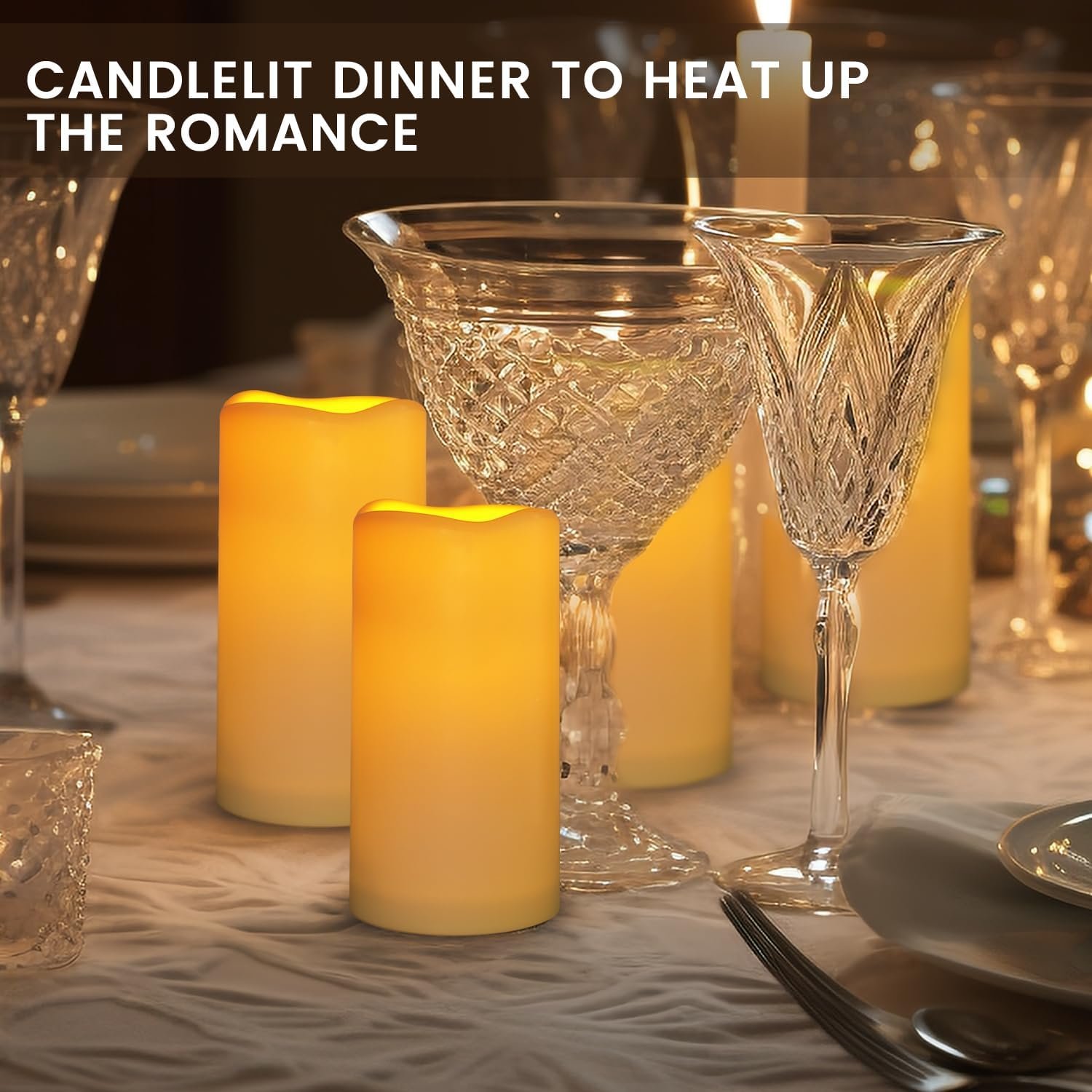 Large Outdoor Waterproof Flameless Candles with Remote Control,D3'' x H5.5'' Battery Operated Flickering LED Pillar Candle Plastic for Outdoor/Indoor Decoration Wedding, Party, Birthday (2PACK) - Image 6