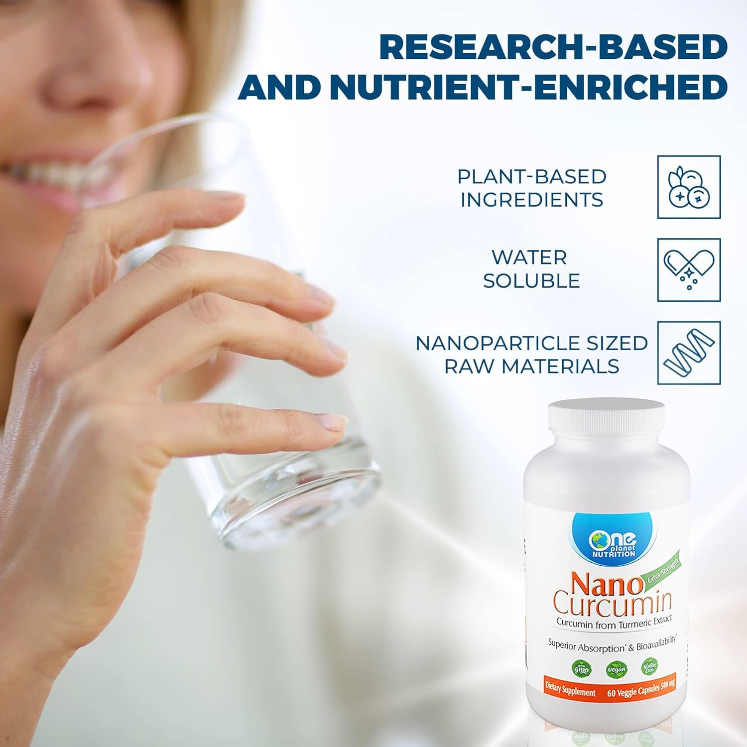 Nano Curcumin 500 mg Veggie Capsules (60 Servings), Nano for High Absorption, Supports Anti-Inflammatory & Immune Health, Non-GMO, Vegan, Gluten-Free - Image 10