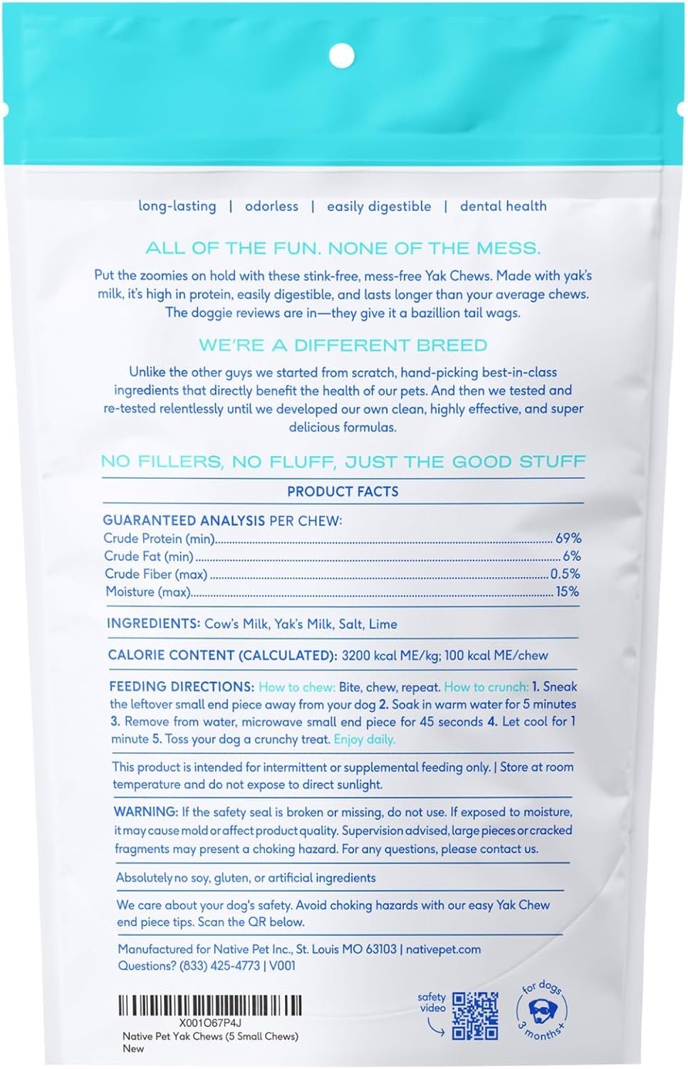 Native Pet Yak Chews (5 Small Chews) - Yak Milk Chews for Puppies & Small Dogs - Puppy Chews for Teething - Puppy Teething Toys - Puppy Yak Chews for Teething - Yak Bones for Puppies - Dog Treats - Image 3