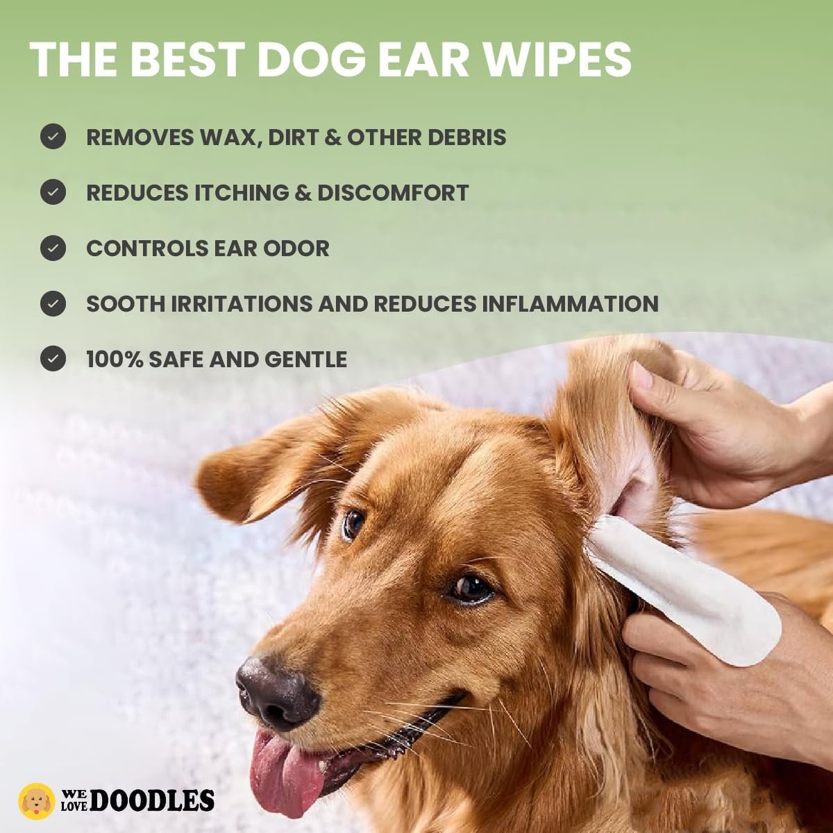We Love Doodles Dog Ear Cleaner Finger Wipes - Cleans & Deodorizes Dog Ear Cleaner, Presoaked Dog Ear Wipes, Safe & Gentle Dog Ear Cleaning Solution - 50 PCS - Image 5