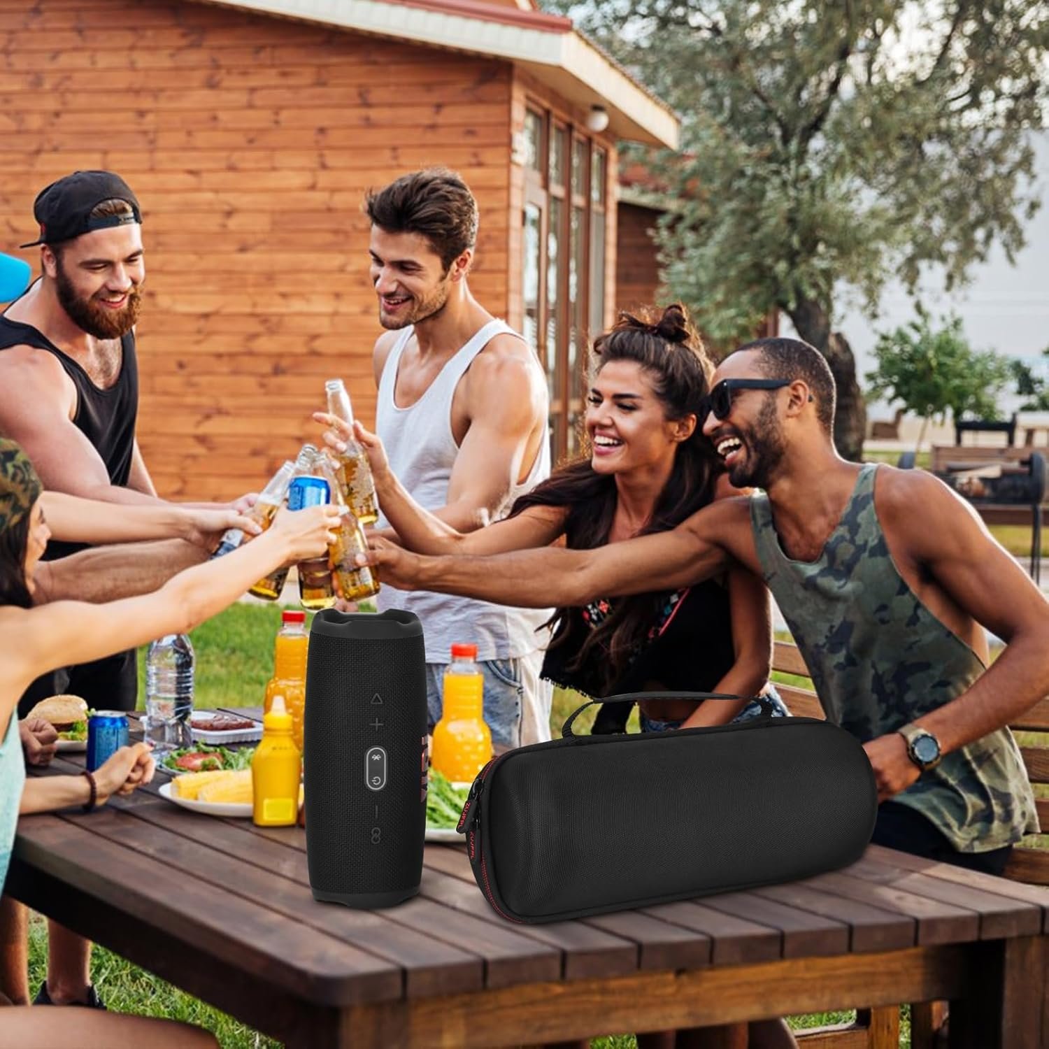 EVA Hard Case Compatible with JBL Charge 5 / Charge 4 Bluetooth Portable Speaker,Fit for JBL Charge 4 / Charge 5 Premium Travel Protective Carrying Storage Bag(Black) - Image 4