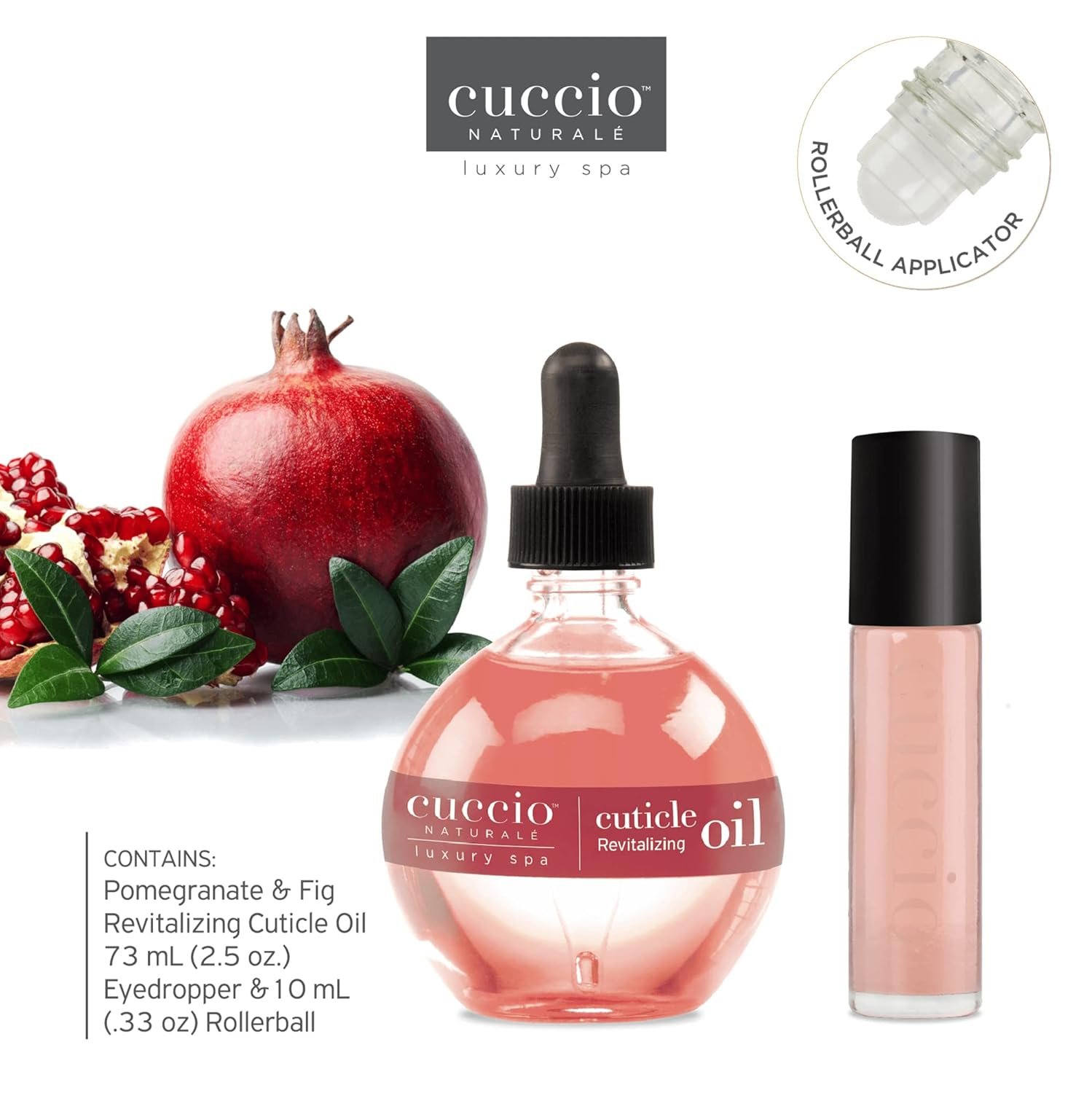 Cuccio Naturale Cuticle Revitalizing Oil Set - Provides Intense Hydration - Replenishes And Strengthens Nails - Promotes Healthy Skin - Easy To Use Rollerball Applicator - Pomegranate And Fig - 2 Pc - Image 4