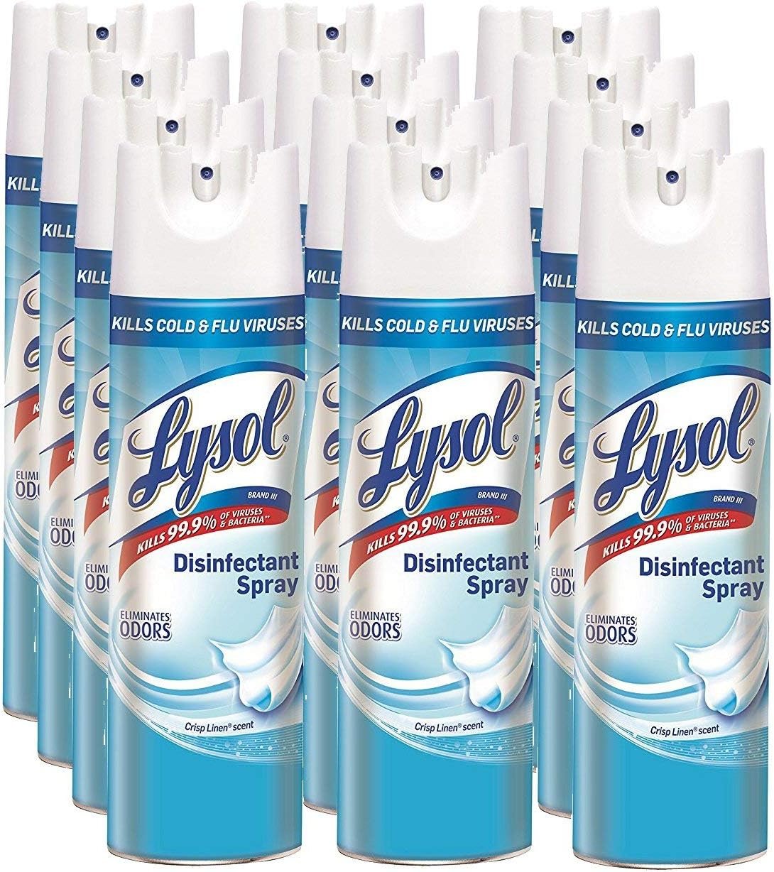 Lysol Disinfectant Spray, Crisp Linen, 228oz (12X19oz) - Image 2